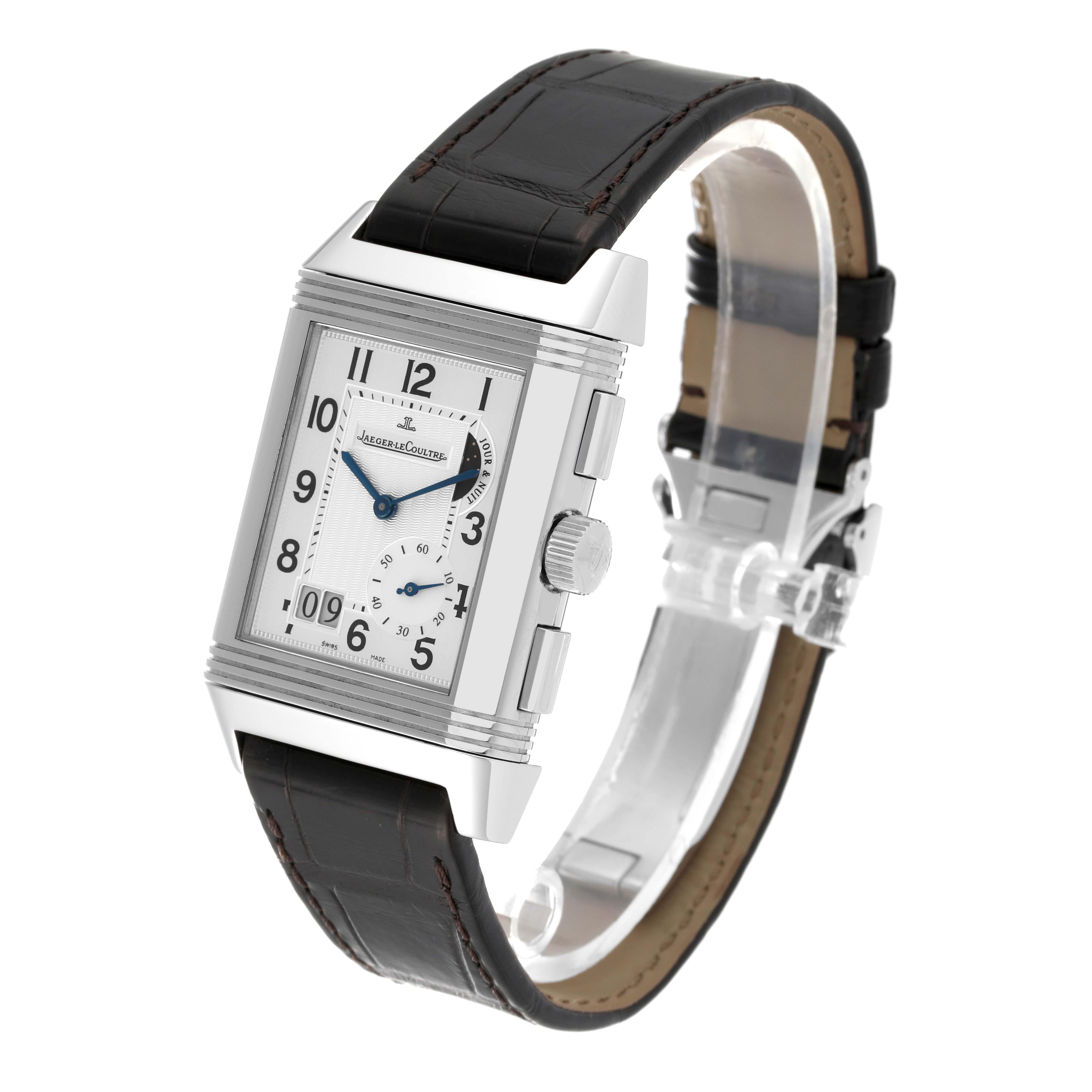 Jaeger LeCoultre Reverso Grande GMT Steel Watch 240.8.18 Q3028420 Box Papers For Sale 5