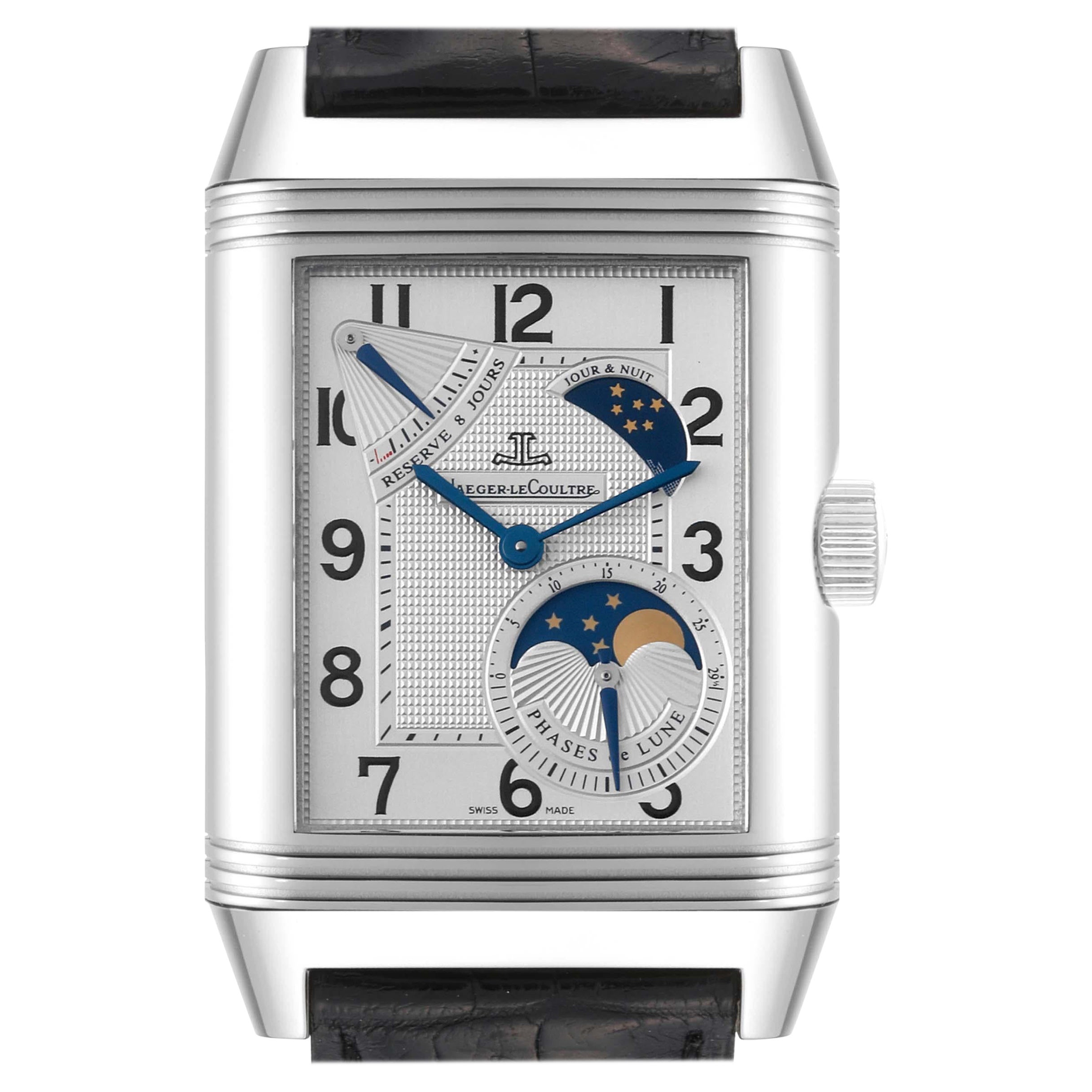 Jaeger LeCoultre Reverso Grande Sun Moon Steel Mens Watch 240.8.27 Q3048420
