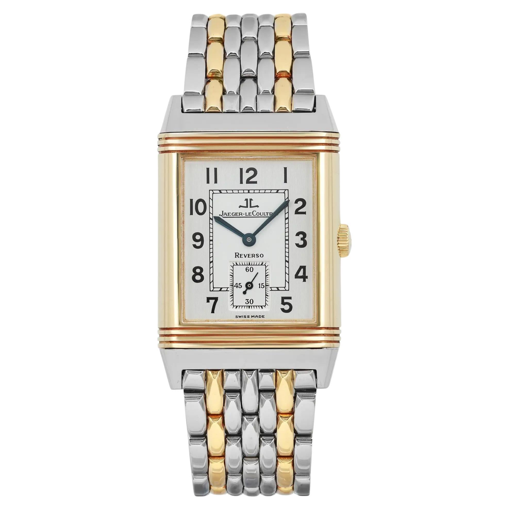 Jaeger-LeCoultre Reverso Grande Taille Two Tone Silver Dial Watch 270.5.62