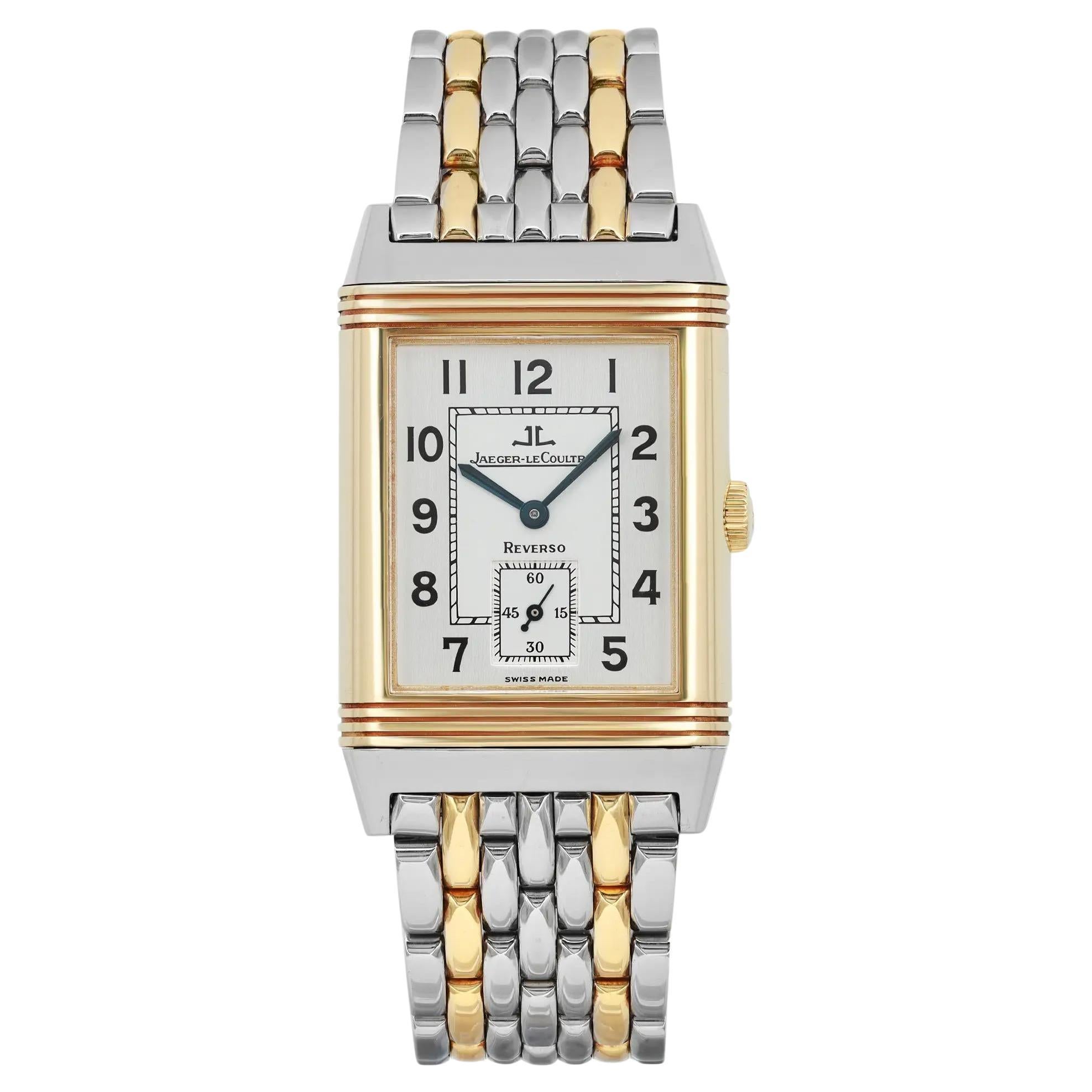 Jaeger-LeCoultre Reverso Grande Taille zweifarbige Silber-Zifferblattuhr 270.5.62