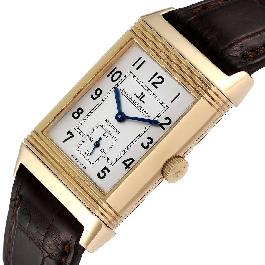 Jaeger LeCoultre Reverso Grande Taille Yellow Gold Mens Watch 270.1.62 For Sale 1