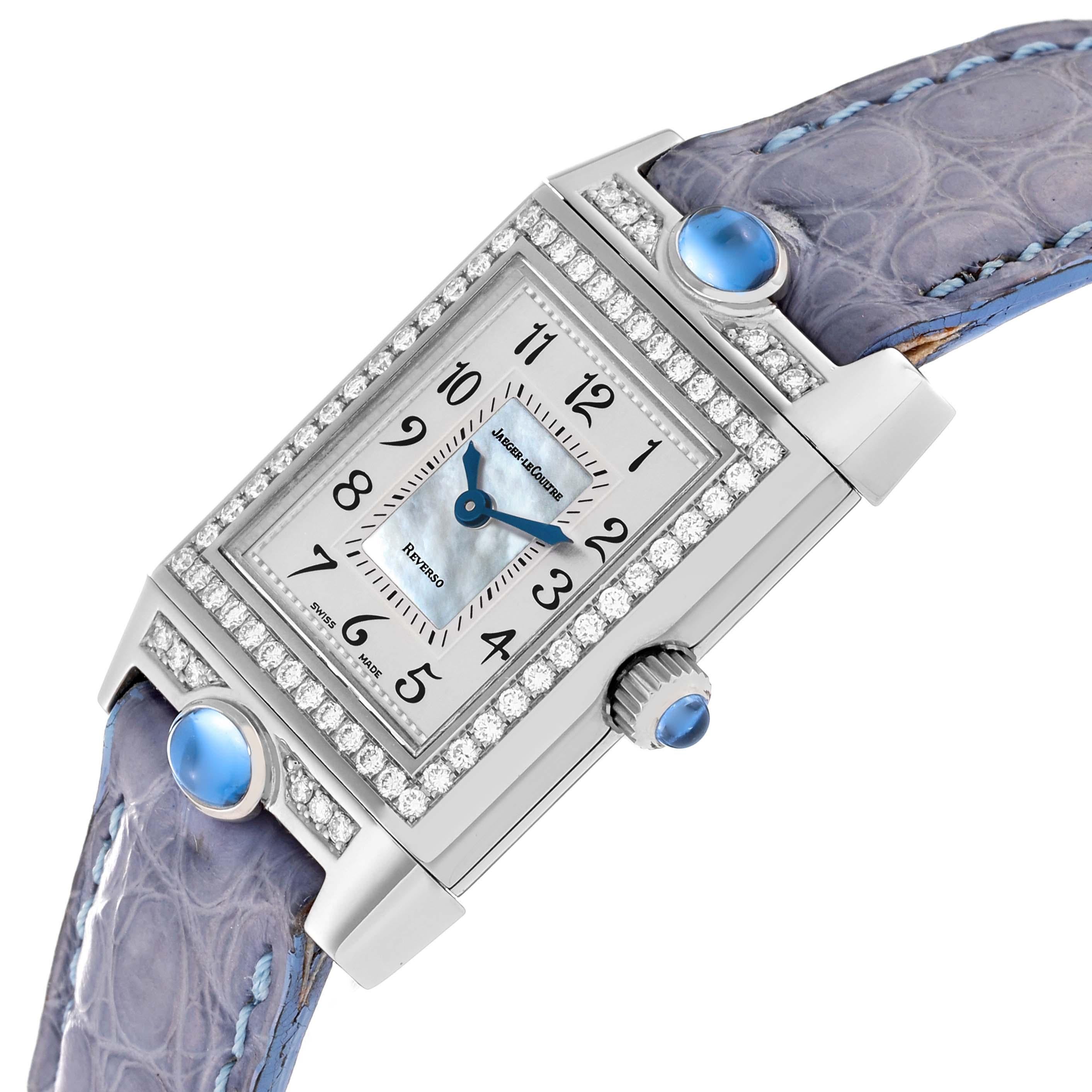 Women's Jaeger LeCoultre Reverso Joaillerie White Gold Diamond Ladies Watch 267.3.86 For Sale