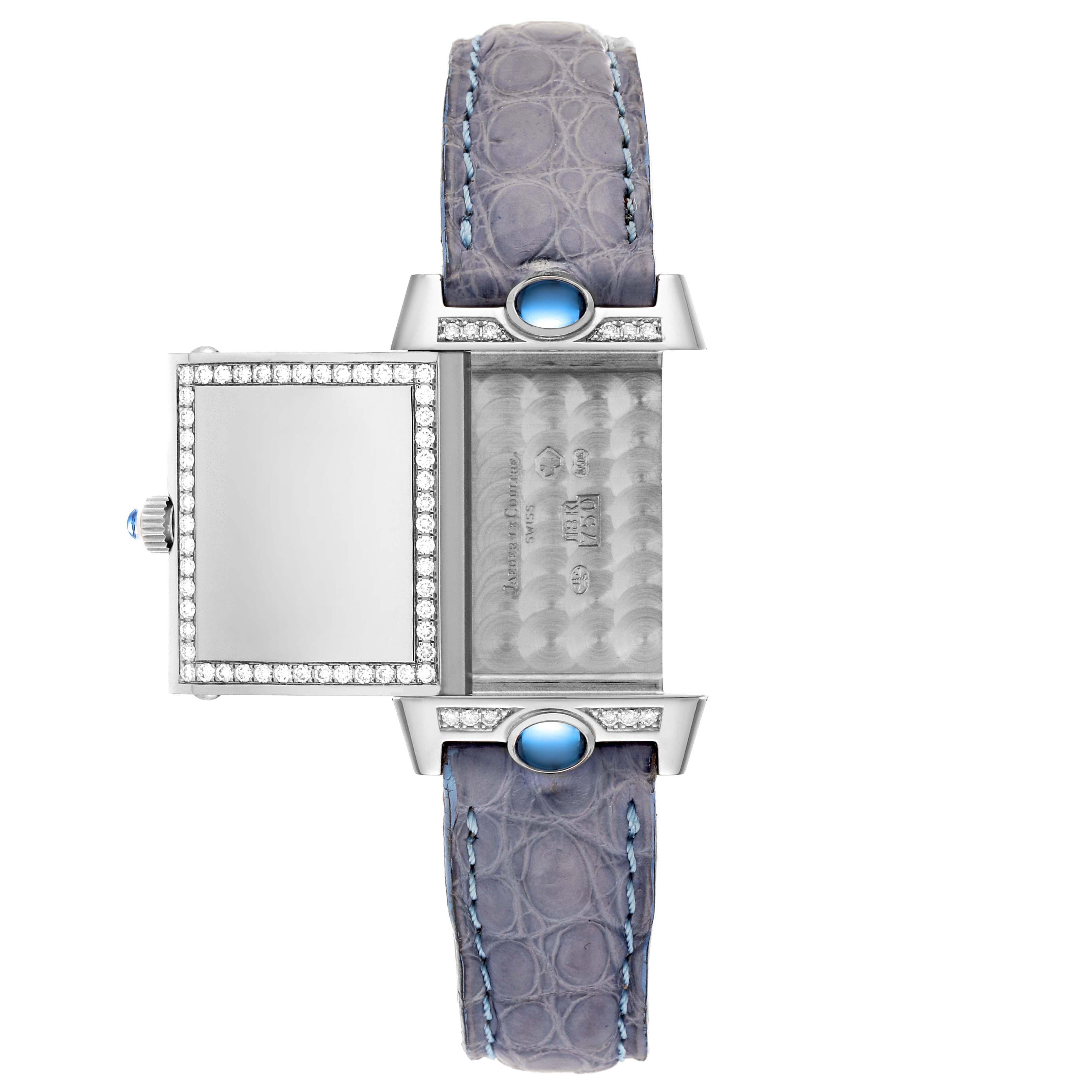 Jaeger LeCoultre Reverso Joaillerie White Gold Diamond Ladies Watch 267.3.86 For Sale 2