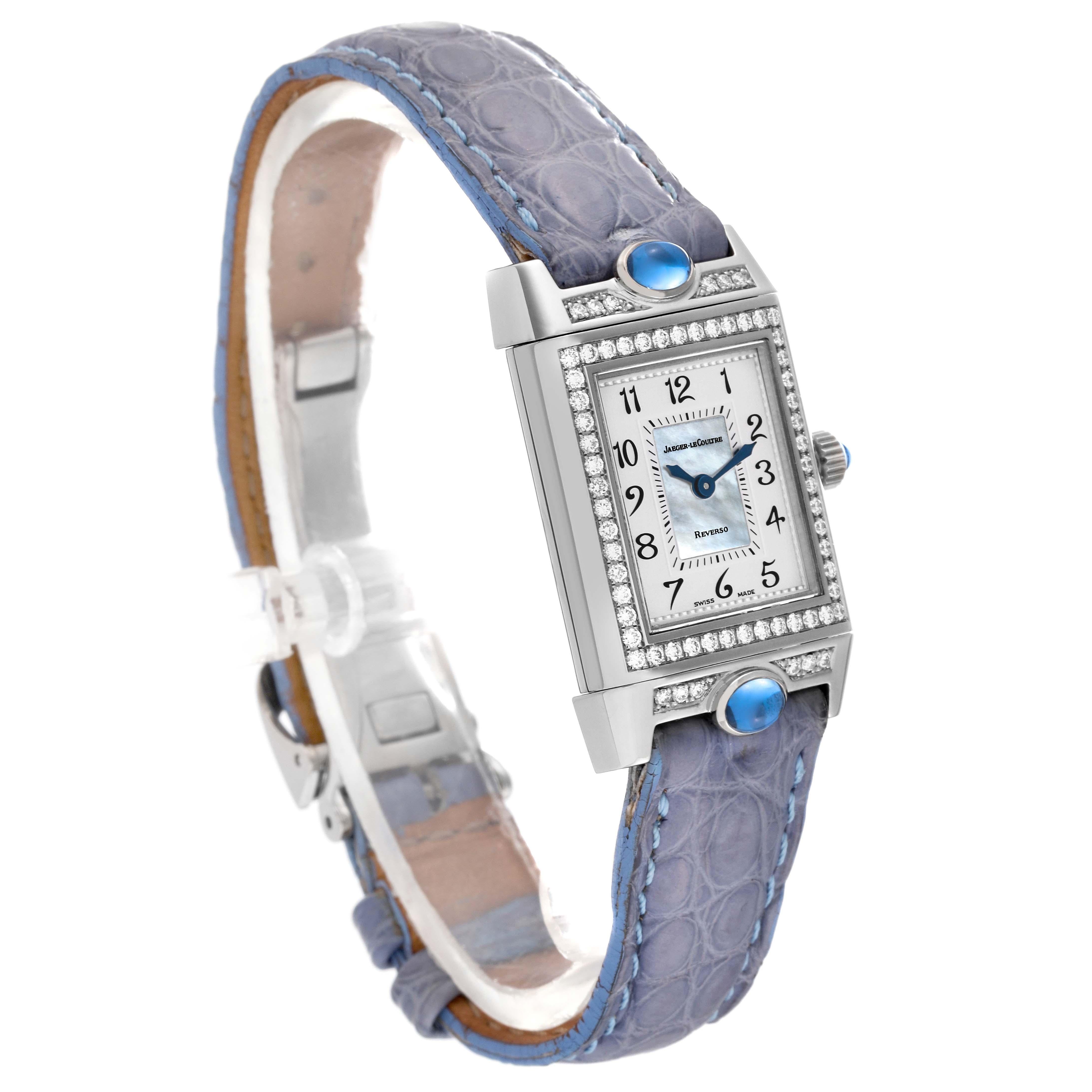 Jaeger LeCoultre Reverso Joaillerie White Gold Diamond Ladies Watch 267.3.86 For Sale 4