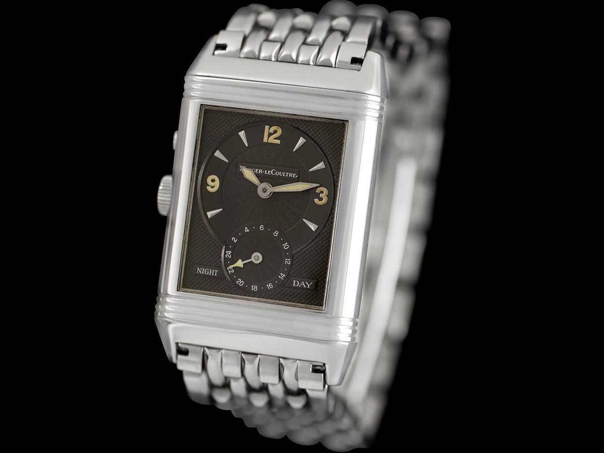 Jaeger-LeCoultre Reverso Night & Day Mens Watch, 270.8.54 - Stainless Steel For Sale 3