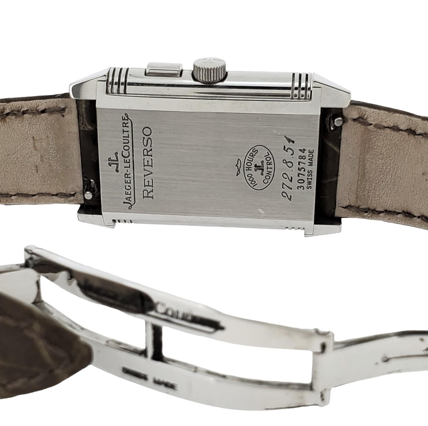 Jaeger LeCoultre Reverso Night & Day, Stainless Steel Case, Deployant, 42 x 26mm In Excellent Condition In Santa Monica, CA
