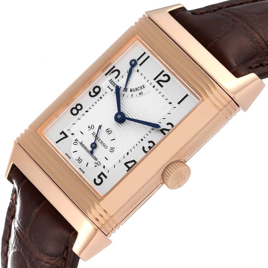 Jaeger LeCoultre Reverso Rose Gold Mens Watch 270.2.13 Q2702420 In Excellent Condition In Atlanta, GA