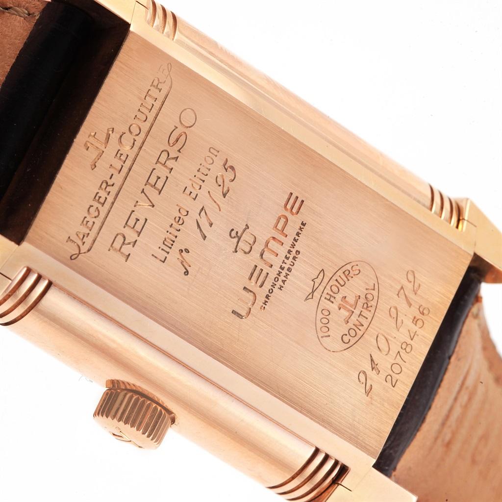 Jaeger-LeCoultre Reverso Roségold-Uhr Wempe Limitierte Auflage 240.2.72 im Angebot 1