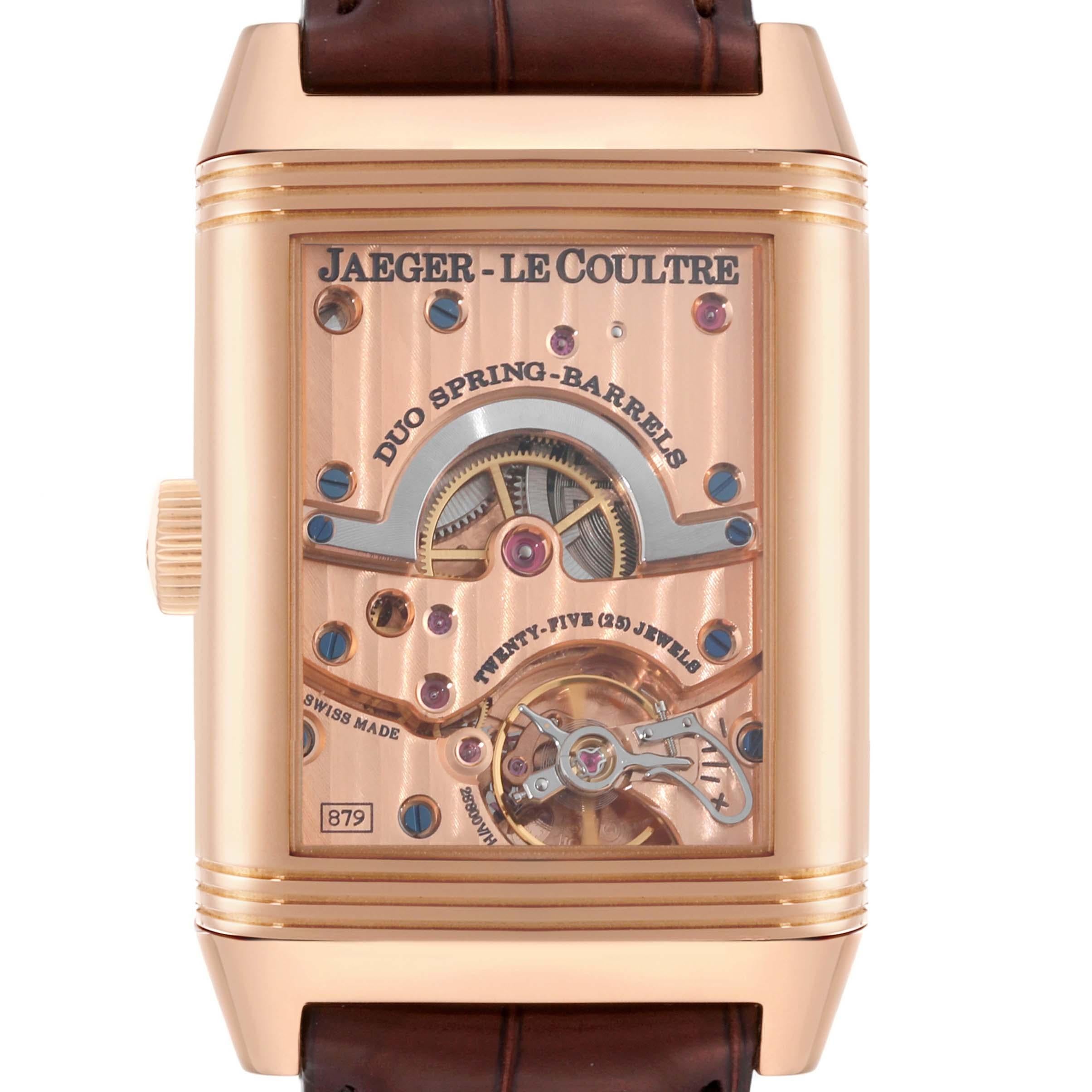 Jaeger-LeCoultre Reverso Septantie Limited Edition Rose Gold Herrenuhr 240.2.19 Q3002420. Uhrwerk mit Handaufzug. Rhodiniert, 8 Tage Gangreserve, Doppelfederhaus, geradlinige Ankerhemmung, monometallische Unruh, Stoßdämpfer, selbstkompensierende