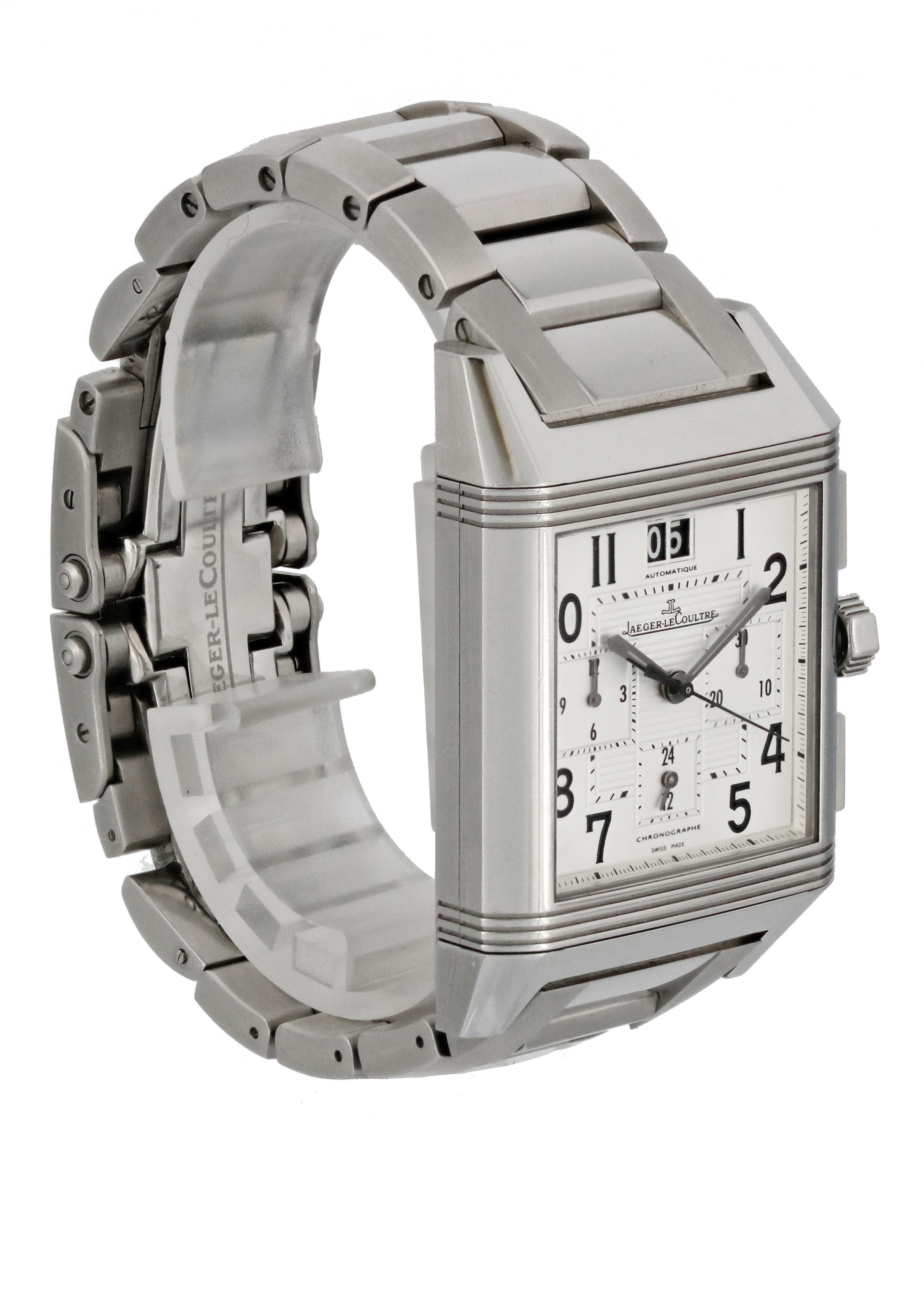 Jaeger-LeCoultre Reverso Squadra 230.8.45 GMT Men's Watch In Excellent Condition For Sale In New York, NY