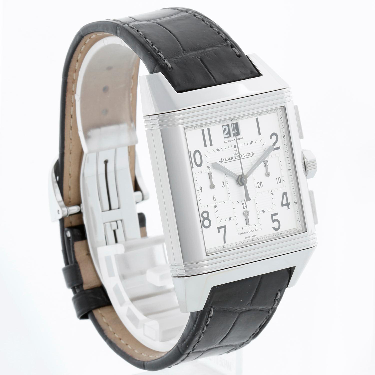 Jaeger-LeCoultre Reverso Squadra GMT Chronograph Watch 701.86.20 In Excellent Condition In Dallas, TX