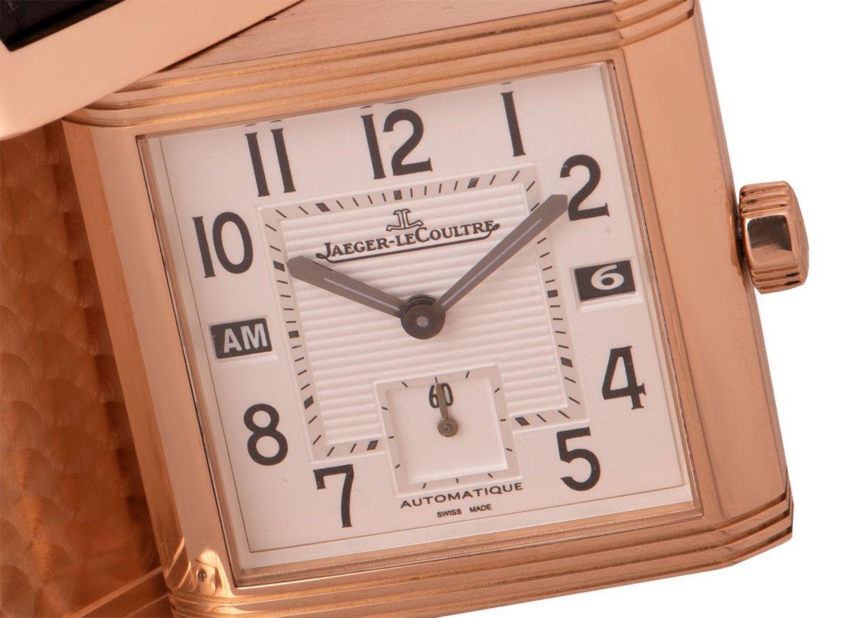 Jaeger-LeCoultre Reverso Squadra Hometime Rose Gold Silver Dial 230.2.77/ Q70024 In Excellent Condition In London, GB