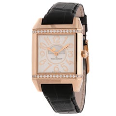 Montre Jaeger-LeCoultre Reverso Squadra Lady Duetto Argenté Guilloché/Cadran Noir