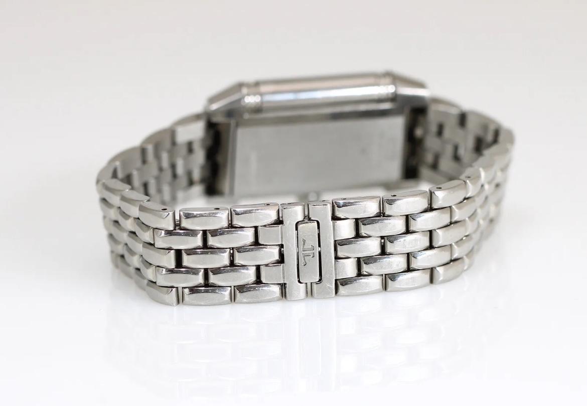 Round Cut Jaeger-LeCoultre Reverso Steel Wristwath Factory Diamond Detail