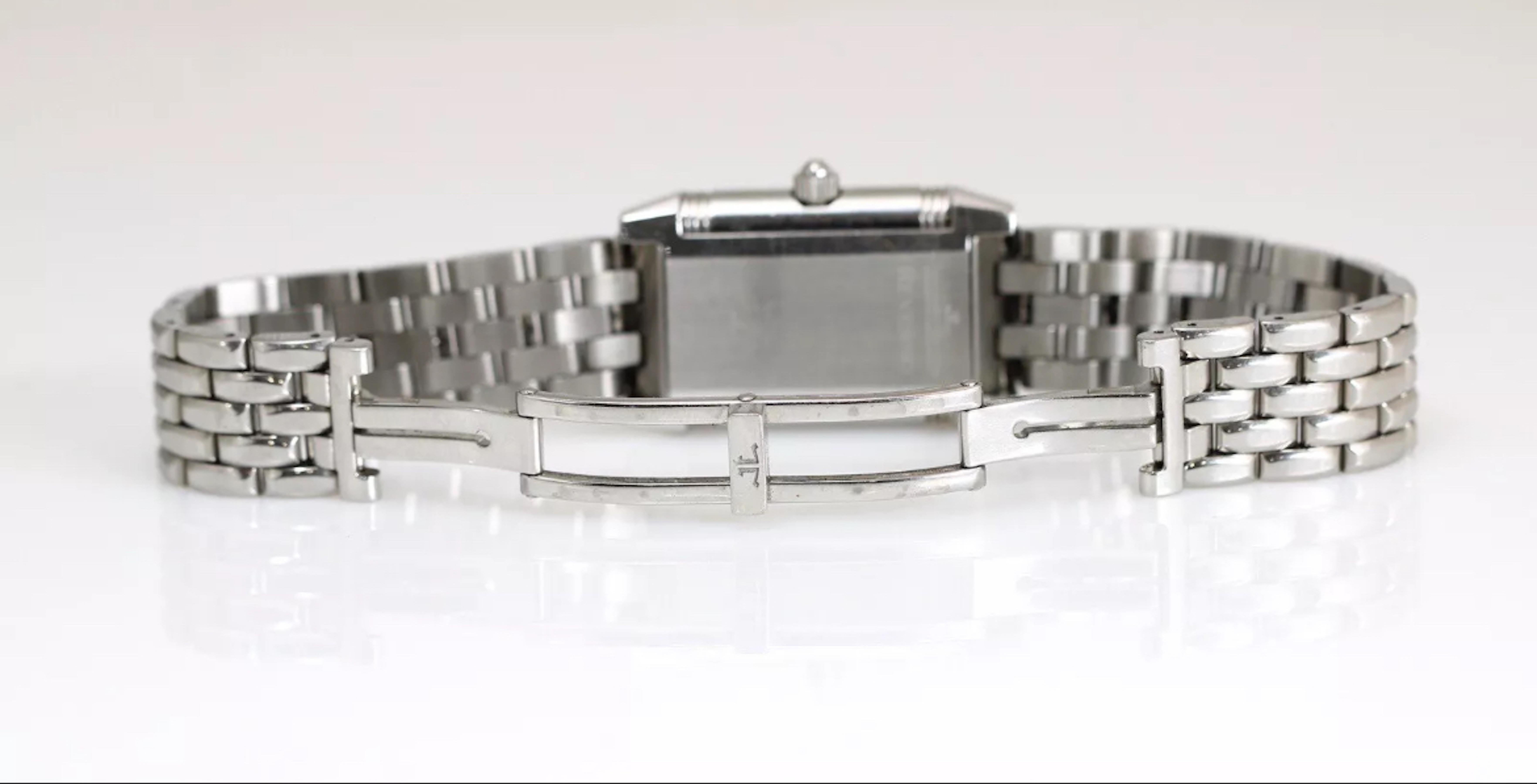 Women's Jaeger-LeCoultre Reverso Steel Wristwath Factory Diamond Detail