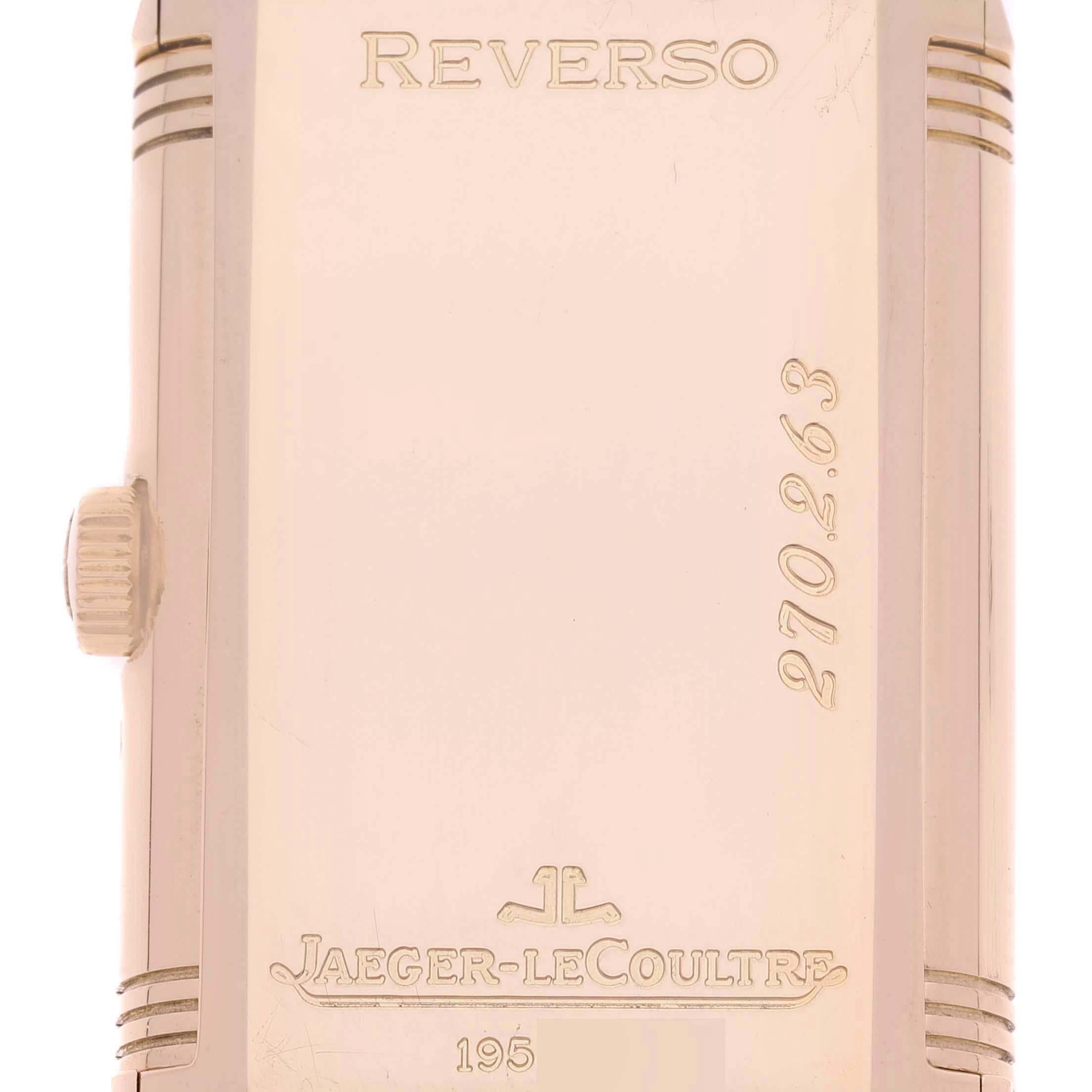 Jaeger LeCoultre Montre Reverso Sun Moon Rose Gold pour hommes 270,2.63 Boîte et papiers d'origine 2