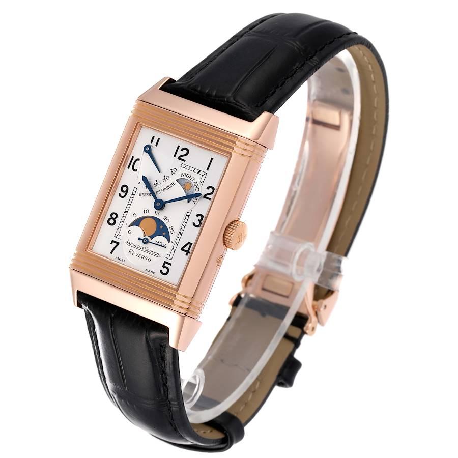 Jaeger LeCoultre Reverso Sun Moon Rose Gold Mens Watch 270.2.63 Q2752420 In Excellent Condition In Atlanta, GA