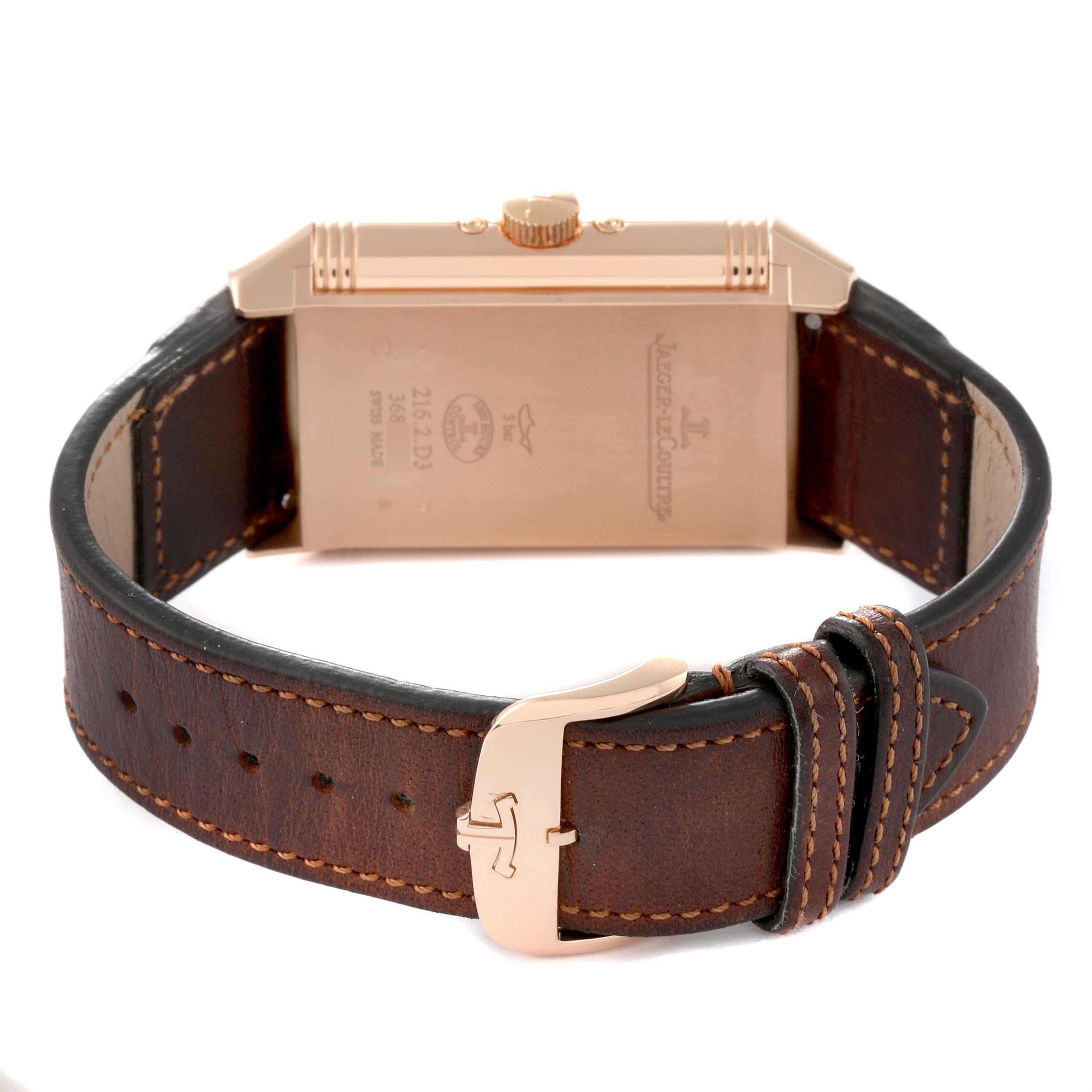 Jaeger LeCoultre Reverso Tribute Duoface Rose Gold Mens Watch 216.2.D3 Q3912530 5