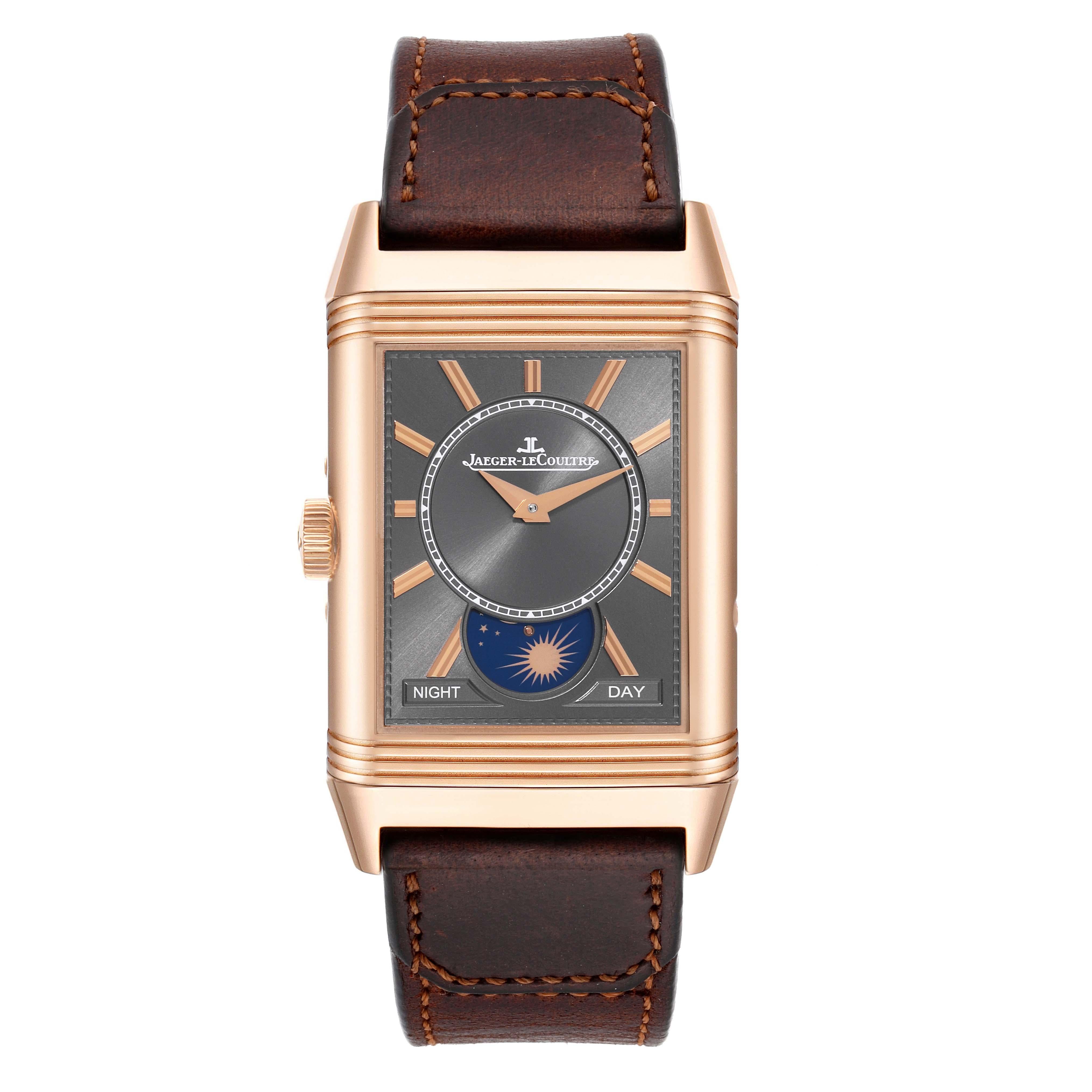 Jaeger LeCoultre Reverso Tribute Duoface Rose Gold Mens Watch 216.2.D3 Q3912530 In Excellent Condition In Atlanta, GA