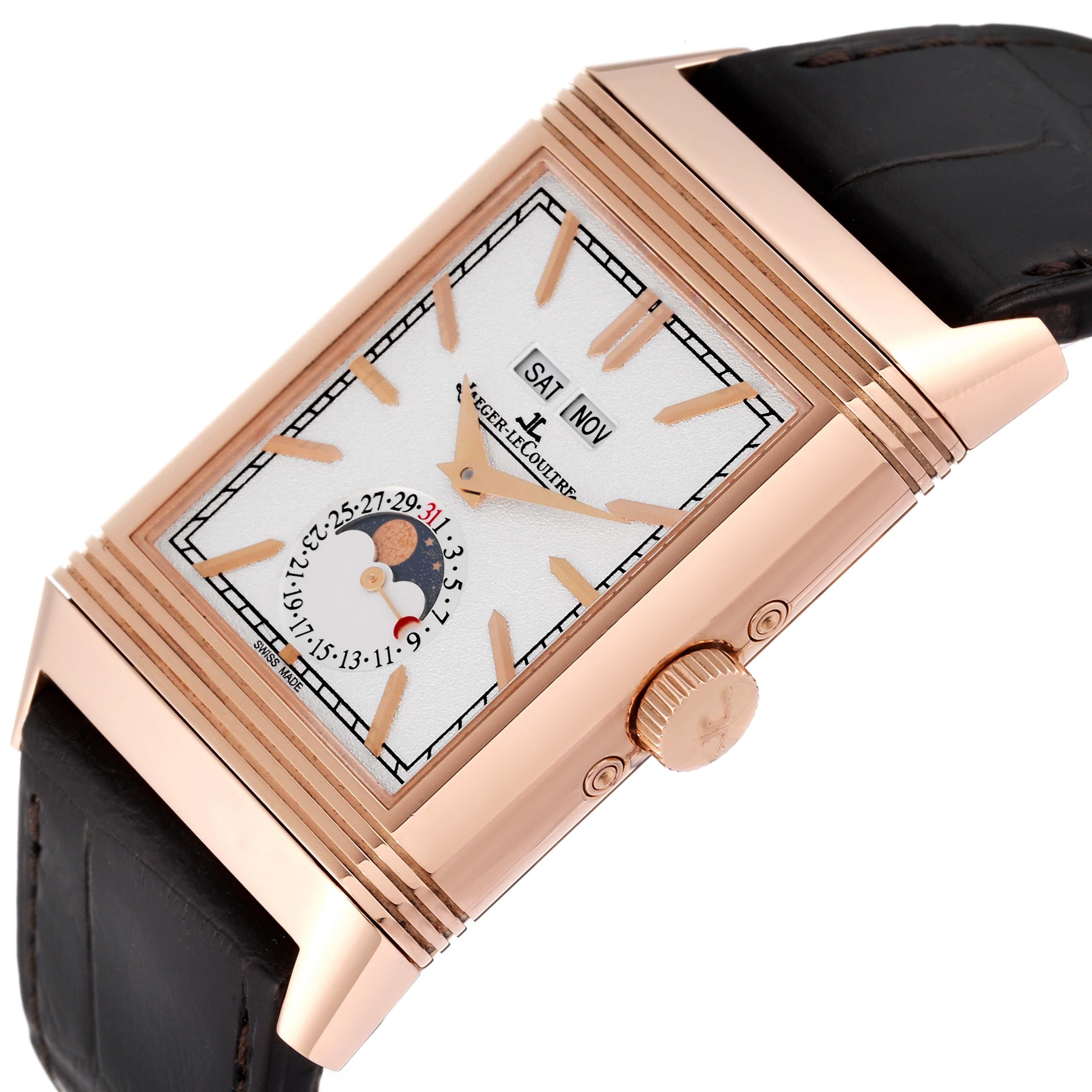 Jaeger LeCoultre Reverso Tribute Duoface Rose Gold Mens Watch Q3912420 Box Card 1