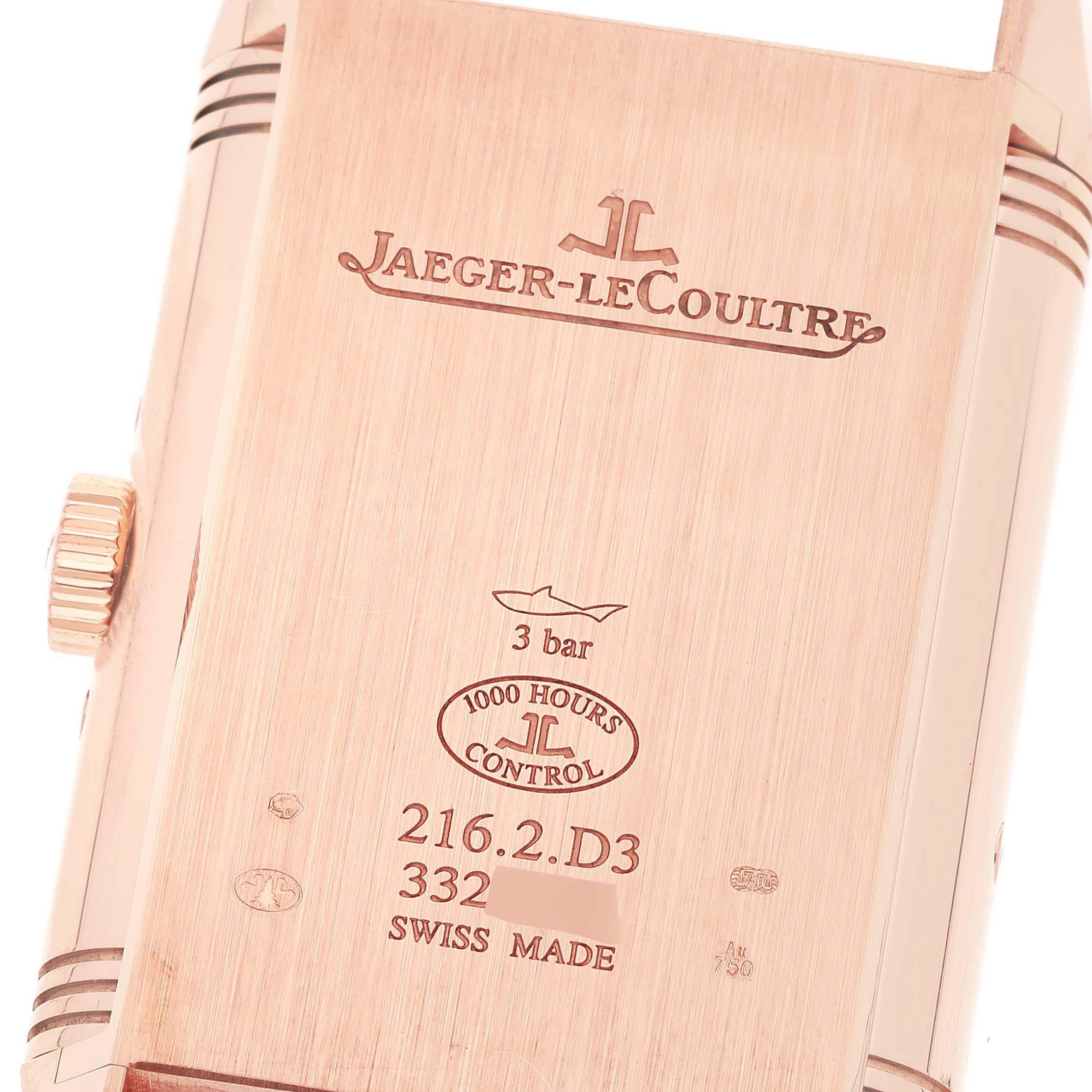 Jaeger LeCoultre Reverso Tribute Duoface Rose Gold Mens Watch Q3912420 Box Card 2