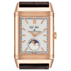 Jaeger LeCoultre Reverso Tribute Duoface Rose Gold Mens Watch Q3912420 Box Card