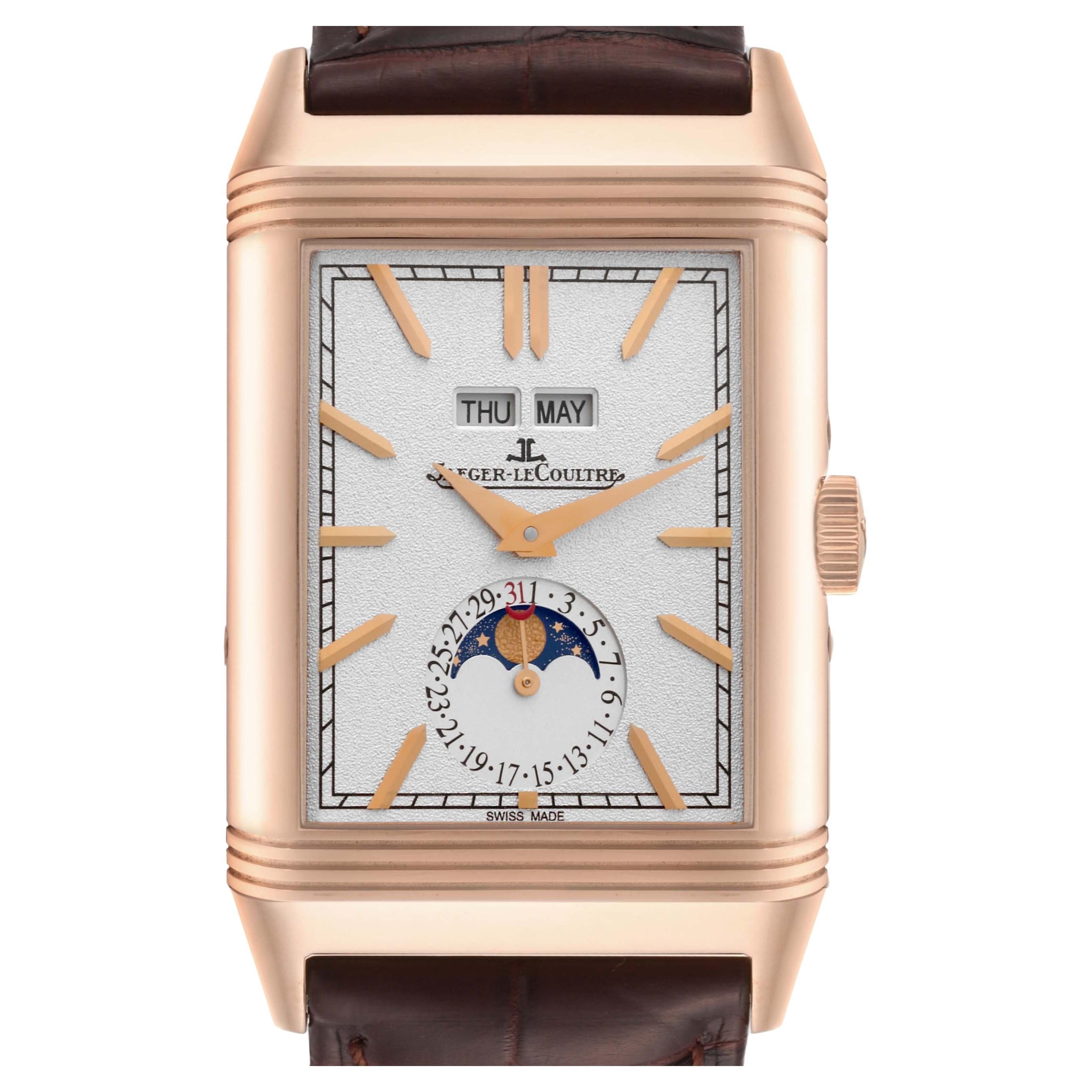Jaeger LeCoultre Reverso Tribute Duoface Rose Gold Mens Watch Q3912420 Card