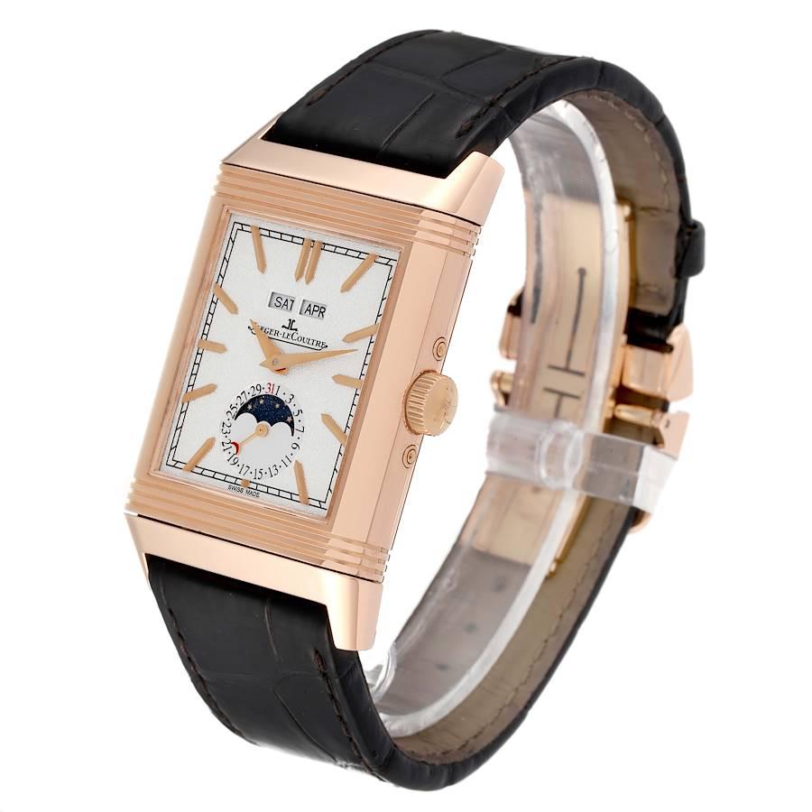 Jaeger LeCoultre Reverso Tribute Duoface Rose Gold Watch Q3912420 Box Papers In Excellent Condition For Sale In Atlanta, GA