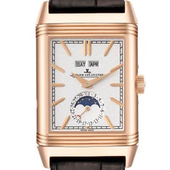 Vintage Jaeger LeCoultre Reverso Tribute Duoface Rose Gold Watch Q3912420 Box Papers