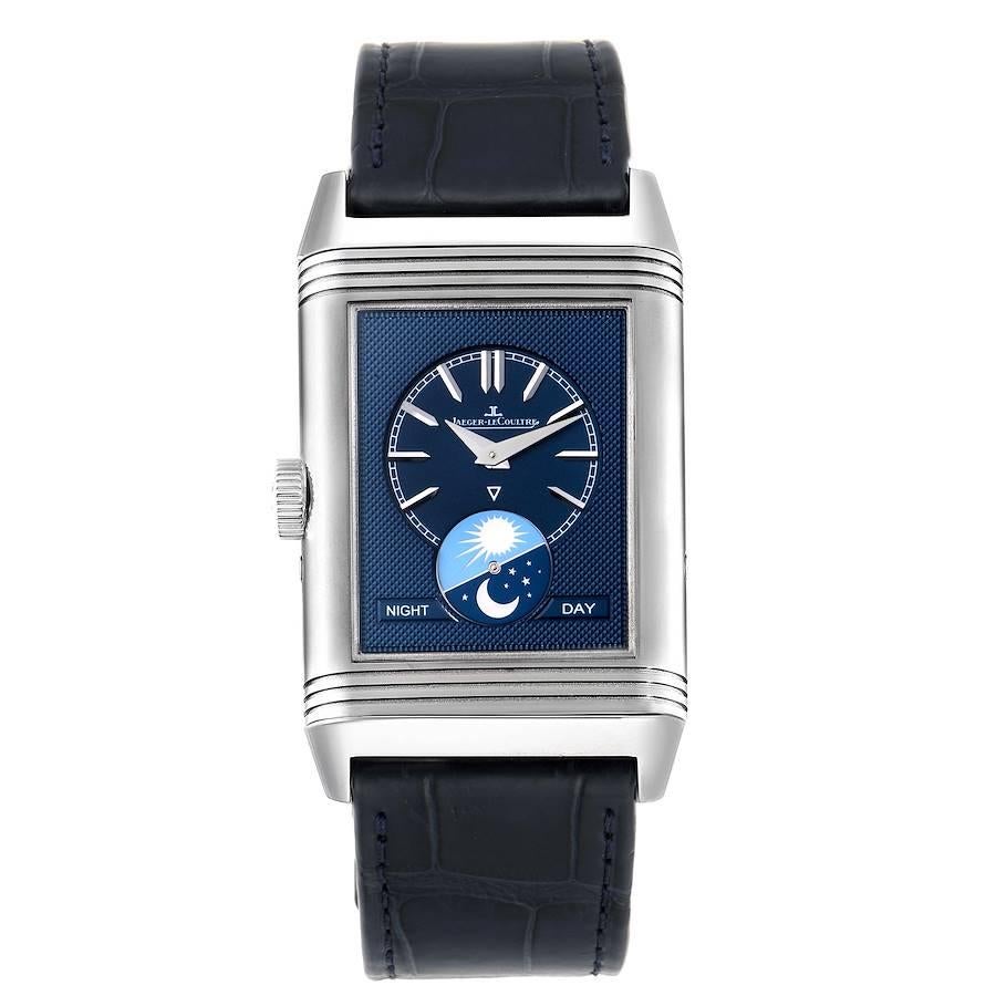 Jaeger-LeCoultre Reverso Tribute Moon Watch 216.8.D3 Q3958420 Papers In Excellent Condition For Sale In Atlanta, GA