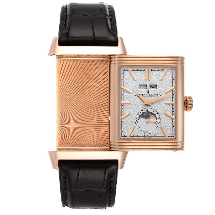 Jaeger LeCoultre Reverso Tribute Rose Gold Watch 216.2.D3 Q3912420 Box Papers For Sale 1