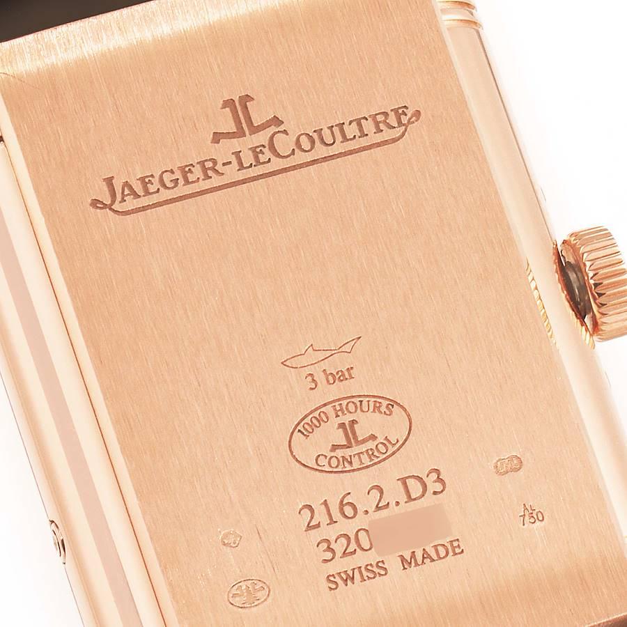 Jaeger LeCoultre Reverso Tribute Rose Gold Watch 216.2.D3 Q3912420 Box Papers For Sale 2