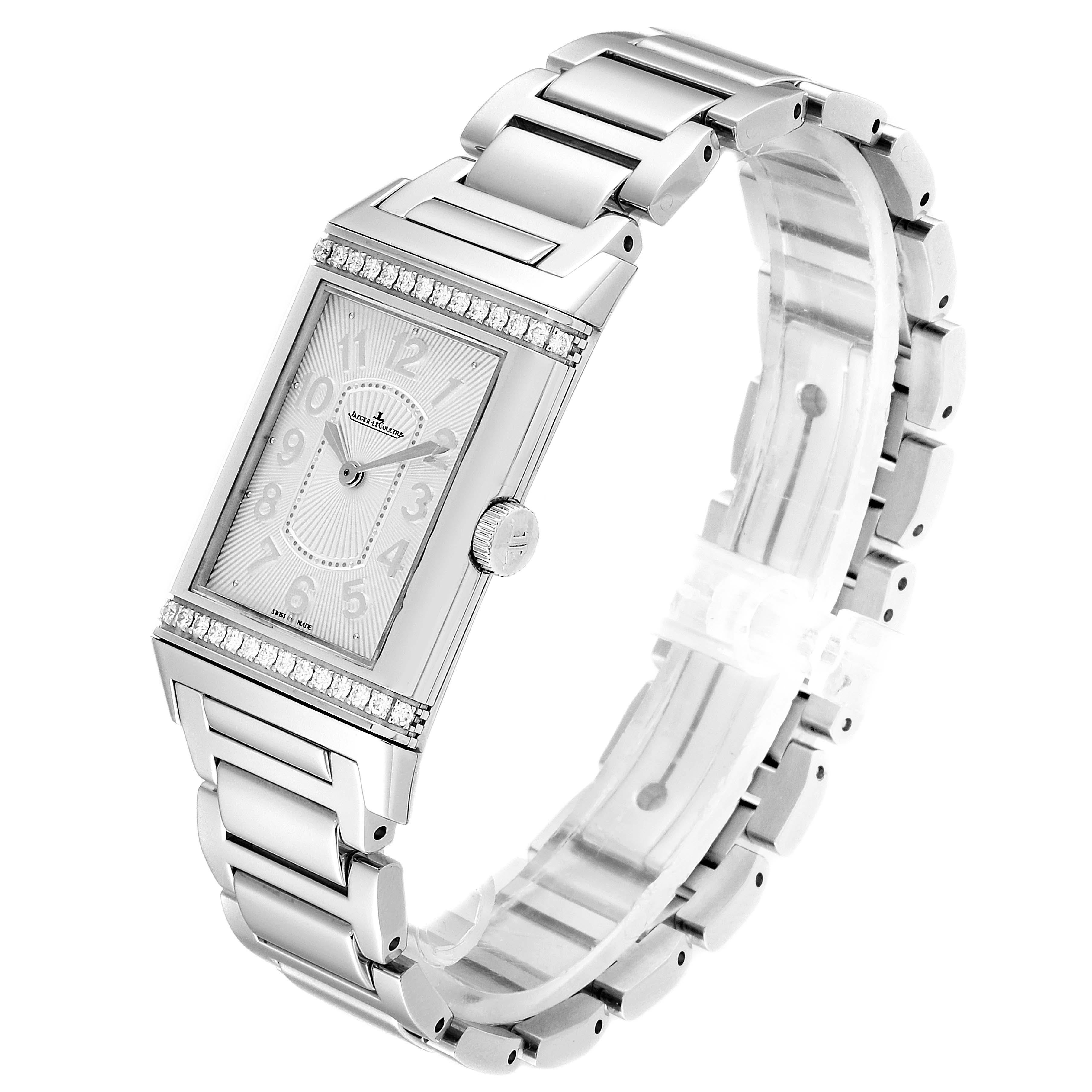 Jaeger LeCoultre Reverso Ultra Thin Diamond Ladies Watch 268.8.86 Q3208121 In Excellent Condition For Sale In Atlanta, GA