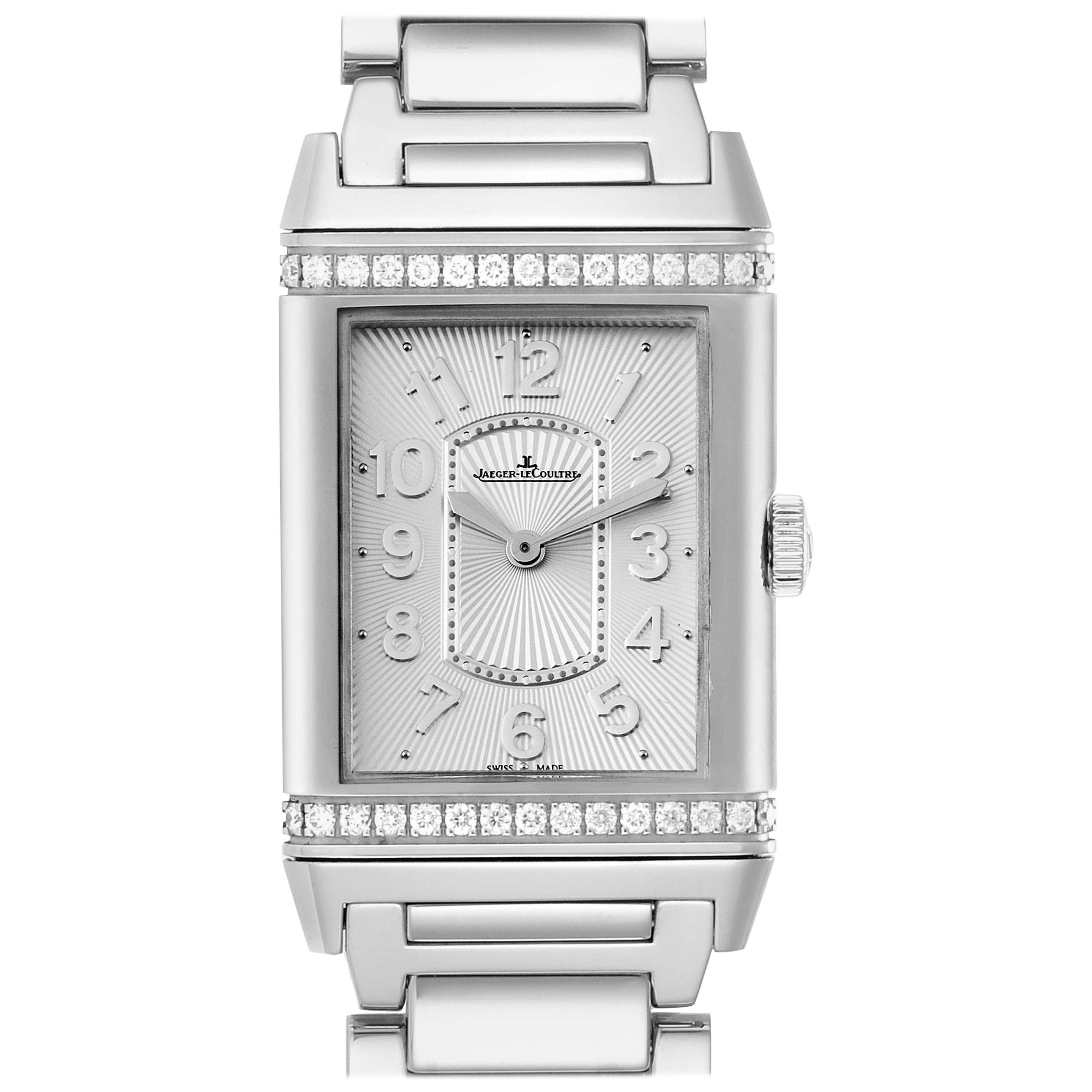 Jaeger LeCoultre Reverso Ultra Thin Diamond Ladies Watch 268.8.86 Q3208121 For Sale