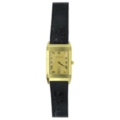 Jaeger Lecoultre Reverso Yellow Gold Date Wristwatch