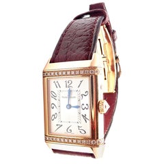 Jaeger LeCoultre Montre-bracelet manuelle Reverso Duetto en or rose et diamant Ref 269.2.54