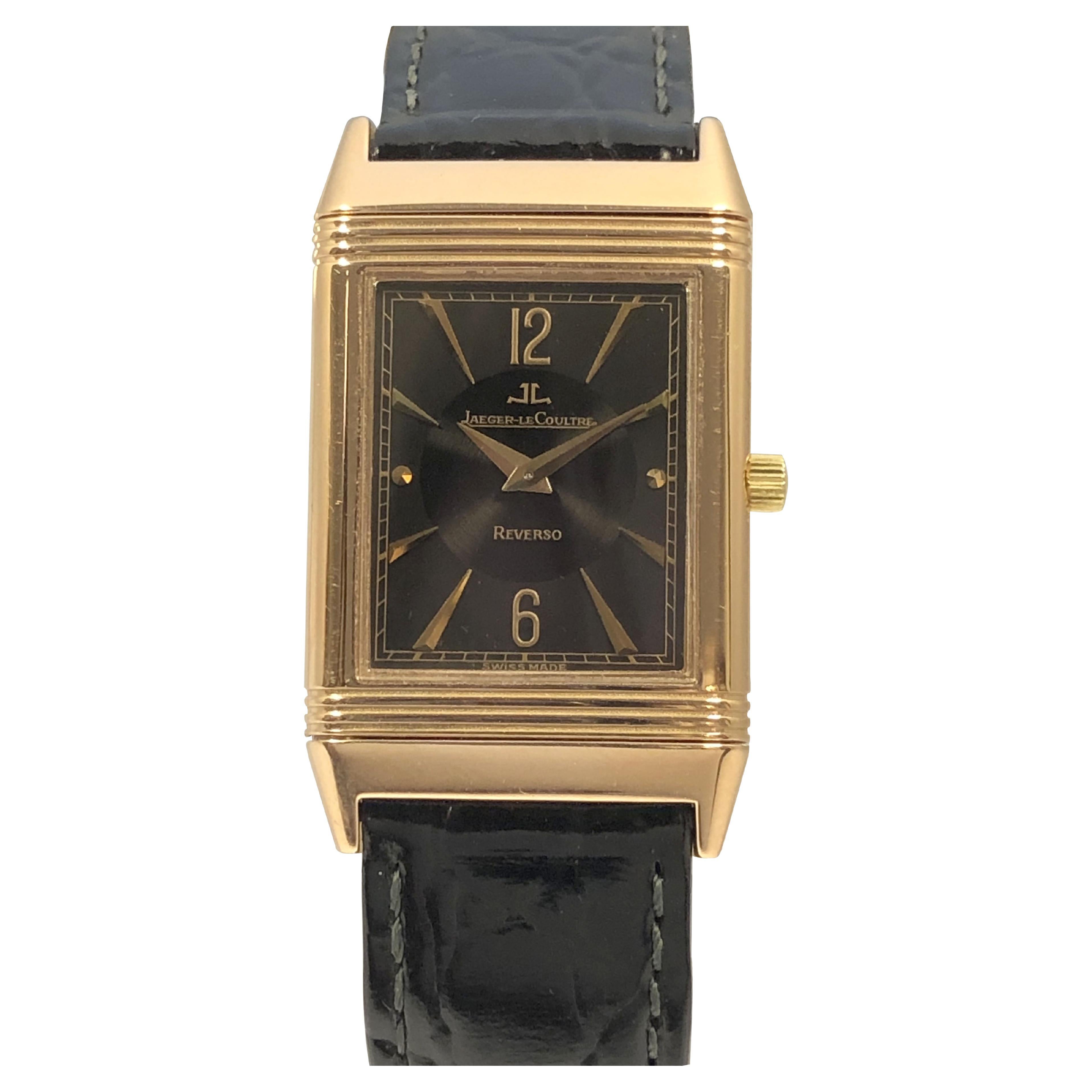 Jaeger LeCoultre Rose Gold Reverso Wrist Watch