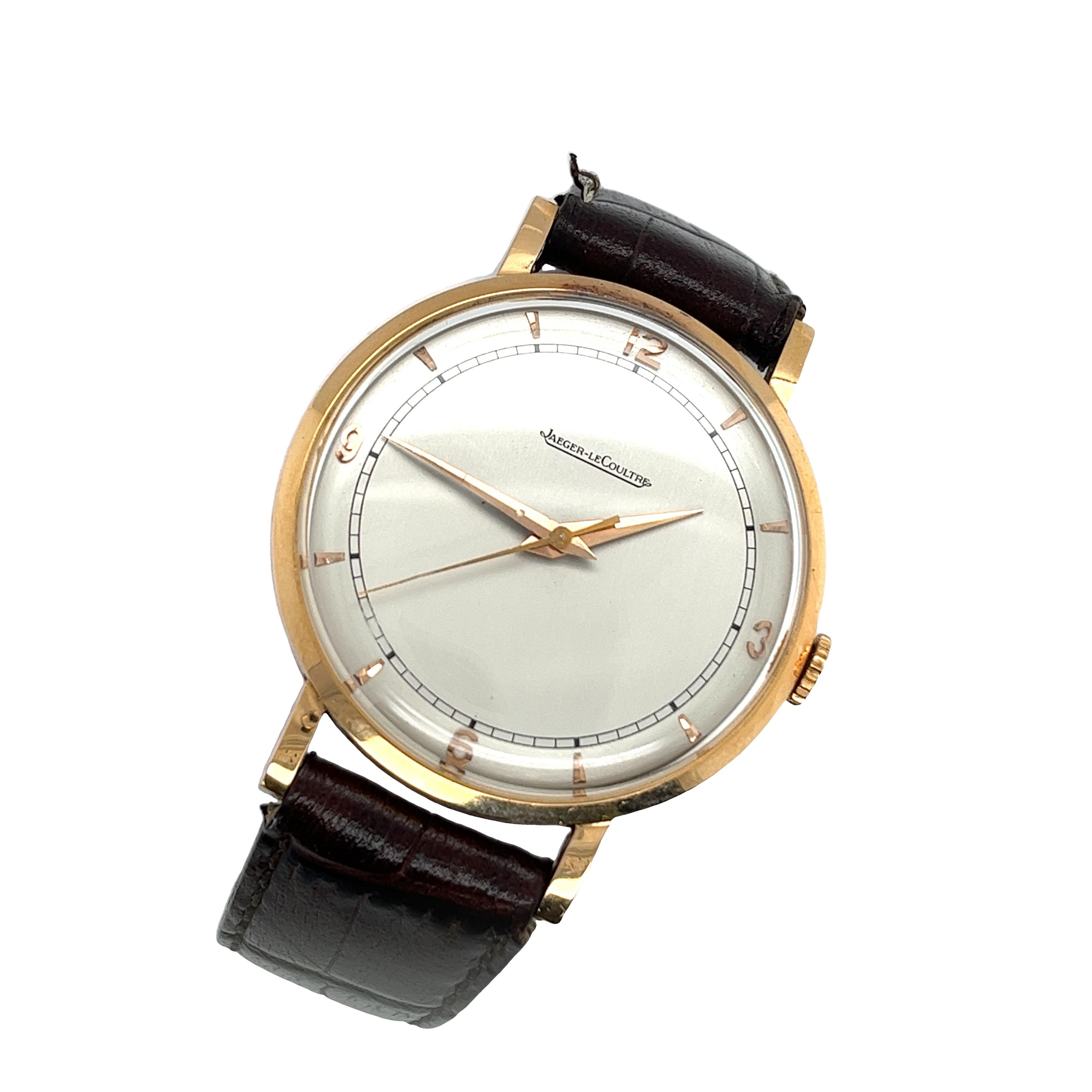 JAEGER-LECOULTRE ROUND Herrenarmbanduhr 18ct Gold im Zustand „Hervorragend“ in London, GB