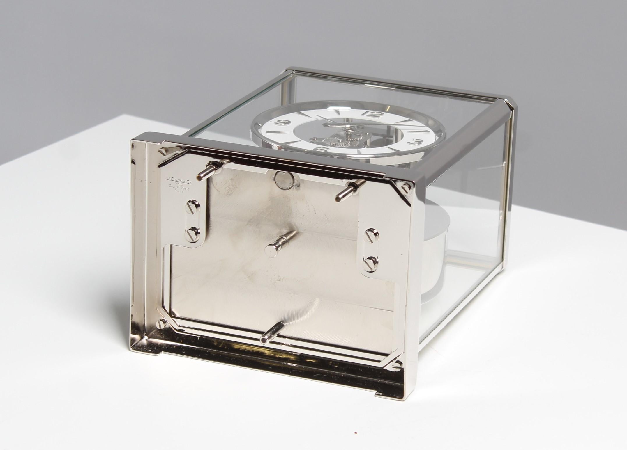 Jaeger LeCoultre, Silver Atmos Clock from 1970, Revised and Platinum-Plated 6