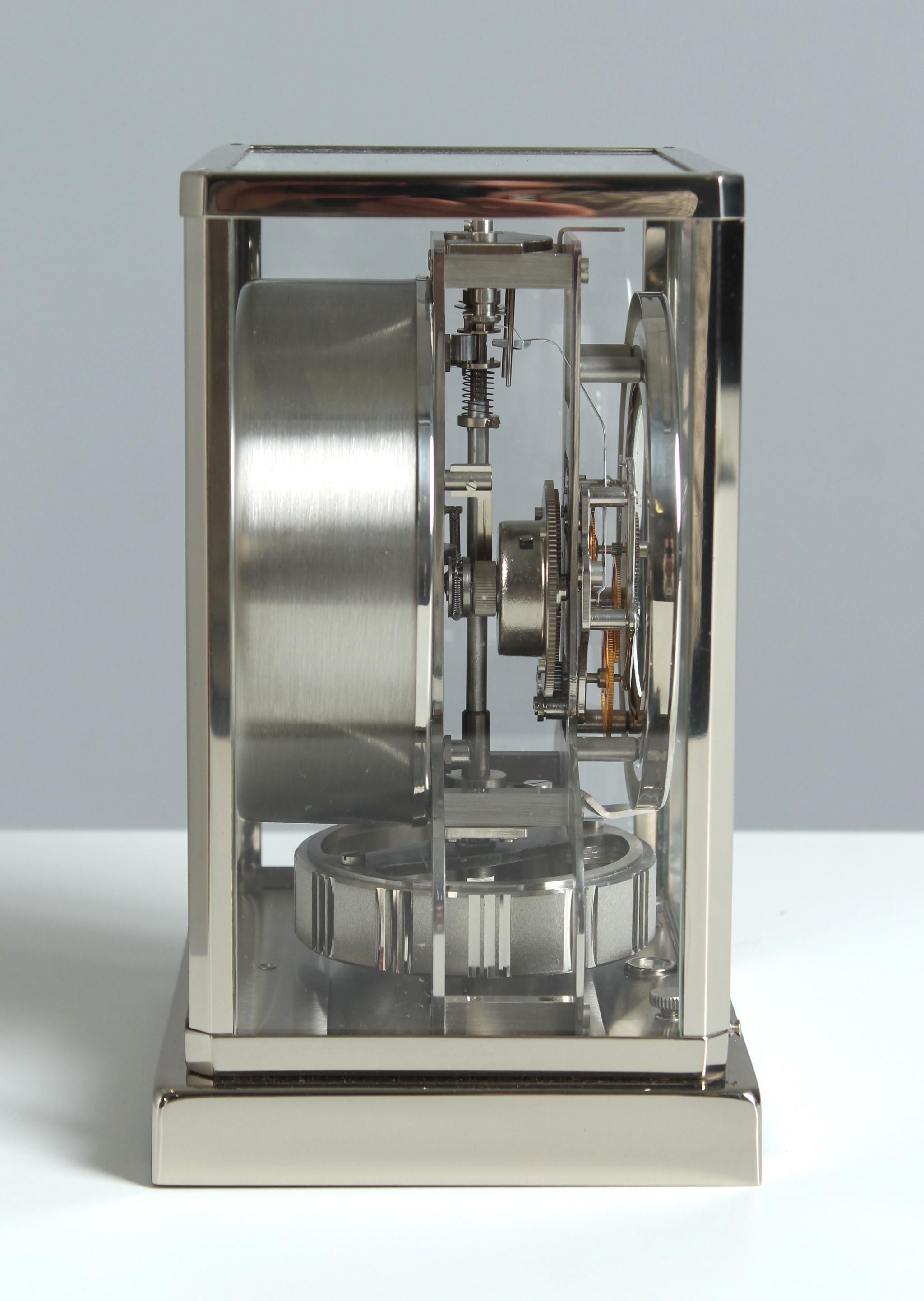Jaeger LeCoultre, Silver Atmos Clock, Original Nickel Plated, Swiss, 1973 8