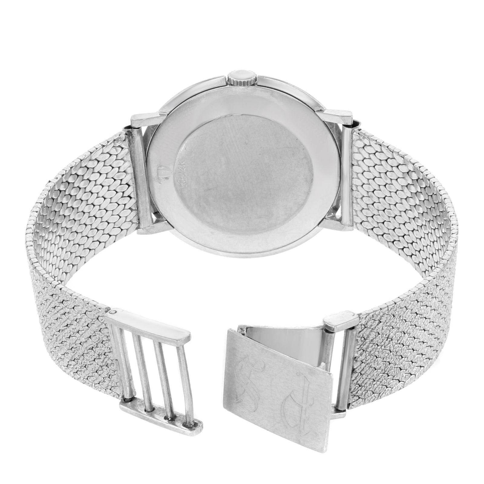 Women's Jaeger-LeCoultre Silver Dial 14 Karat White Gold Diamonds Hand Wind Ladies Watch