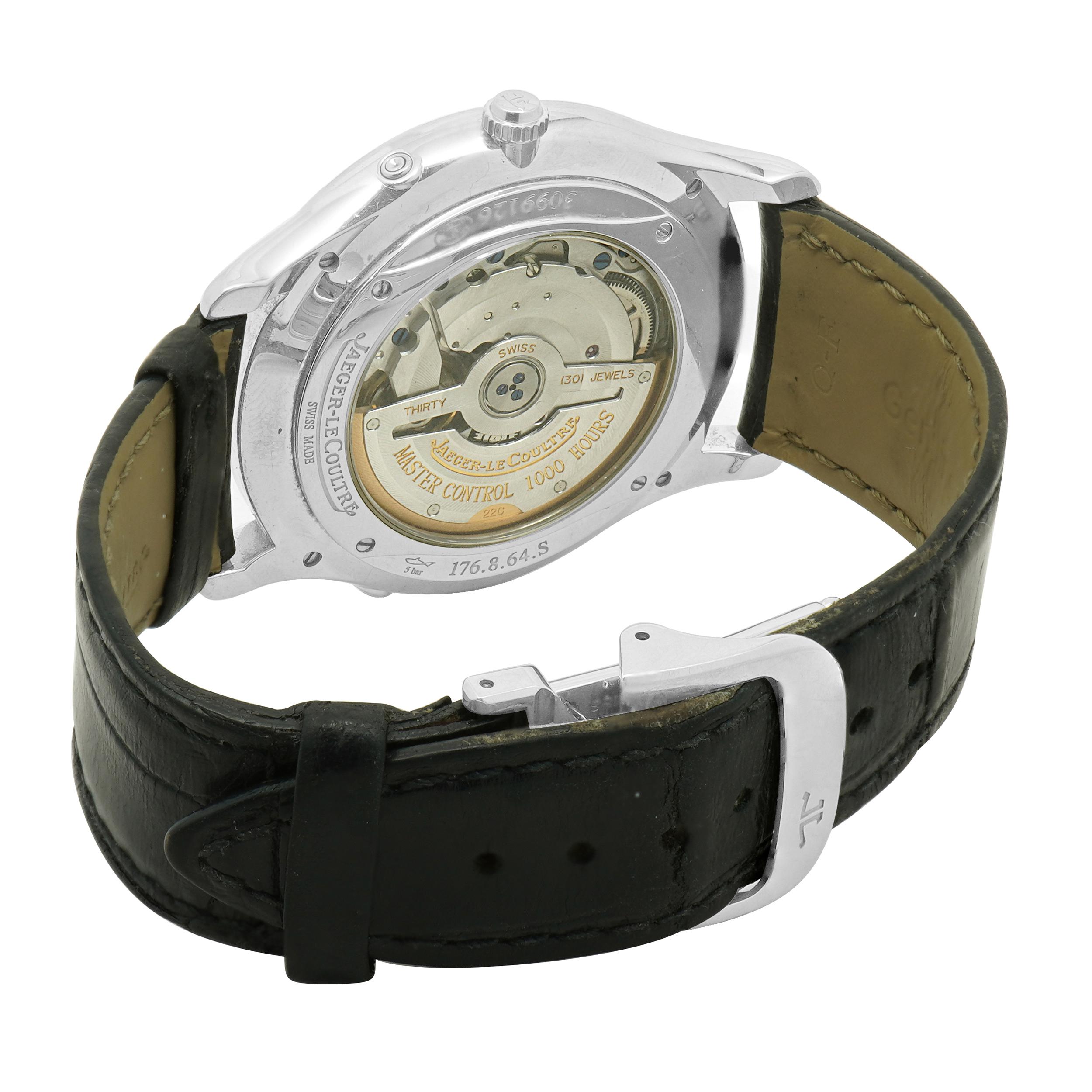 Jaeger-LeCoultre Stainless Steel Master Ultra Thin Moonphase 39mm In Excellent Condition For Sale In Scottsdale, AZ