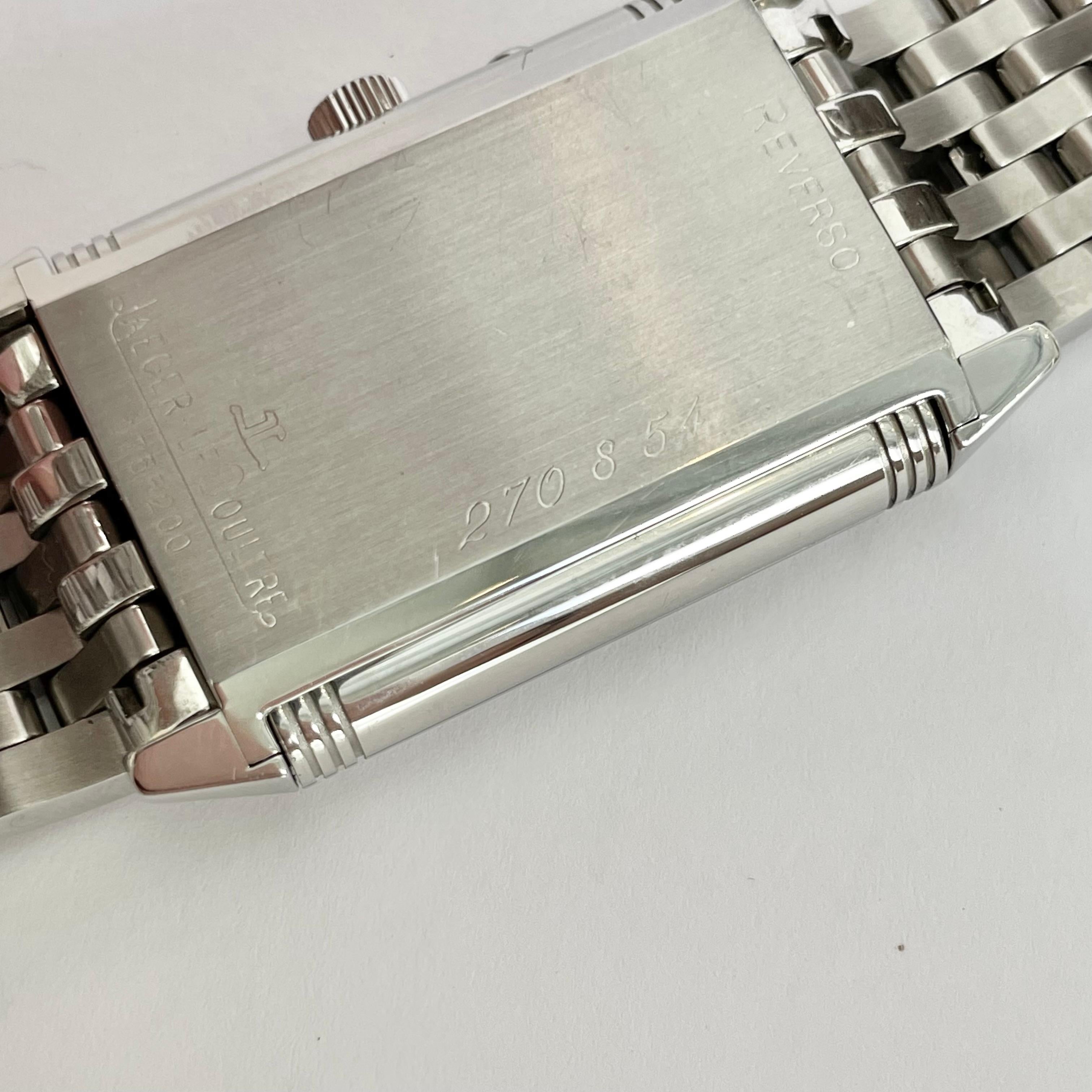 Jaeger-LeCoultre Stainless Steel Reverso , Circa 1995 In Good Condition For Sale In Los Angeles, CA