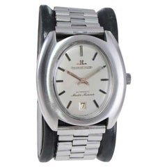 Jaeger-LeCoultre Stahl-Armbanduhr mit Original-Zifferblatt und -Armband, ca. 1960er Jahre