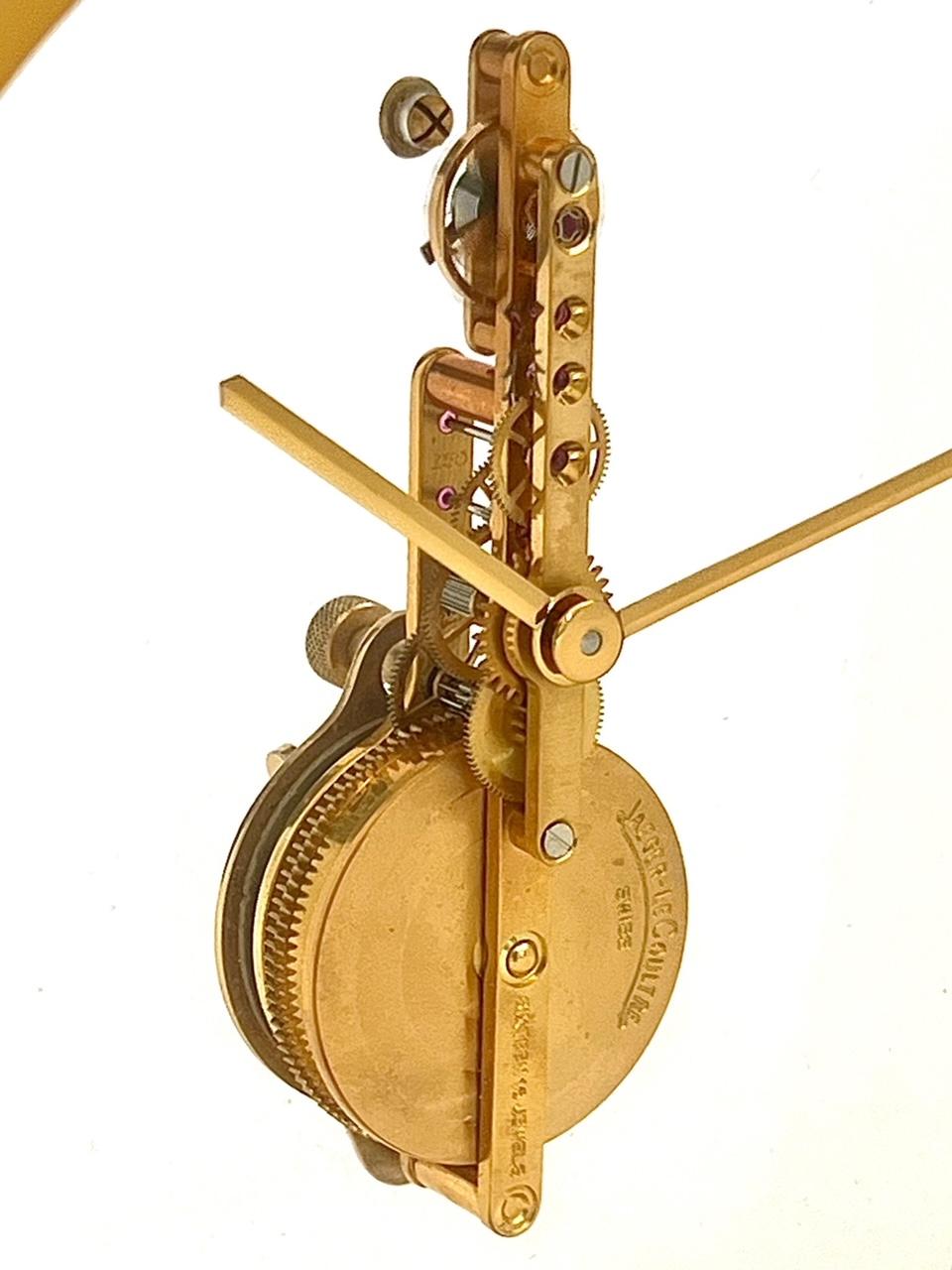 Brass Jaeger LeCoultre Swiss Gilt Equestrian Eight Day Mantel Clock