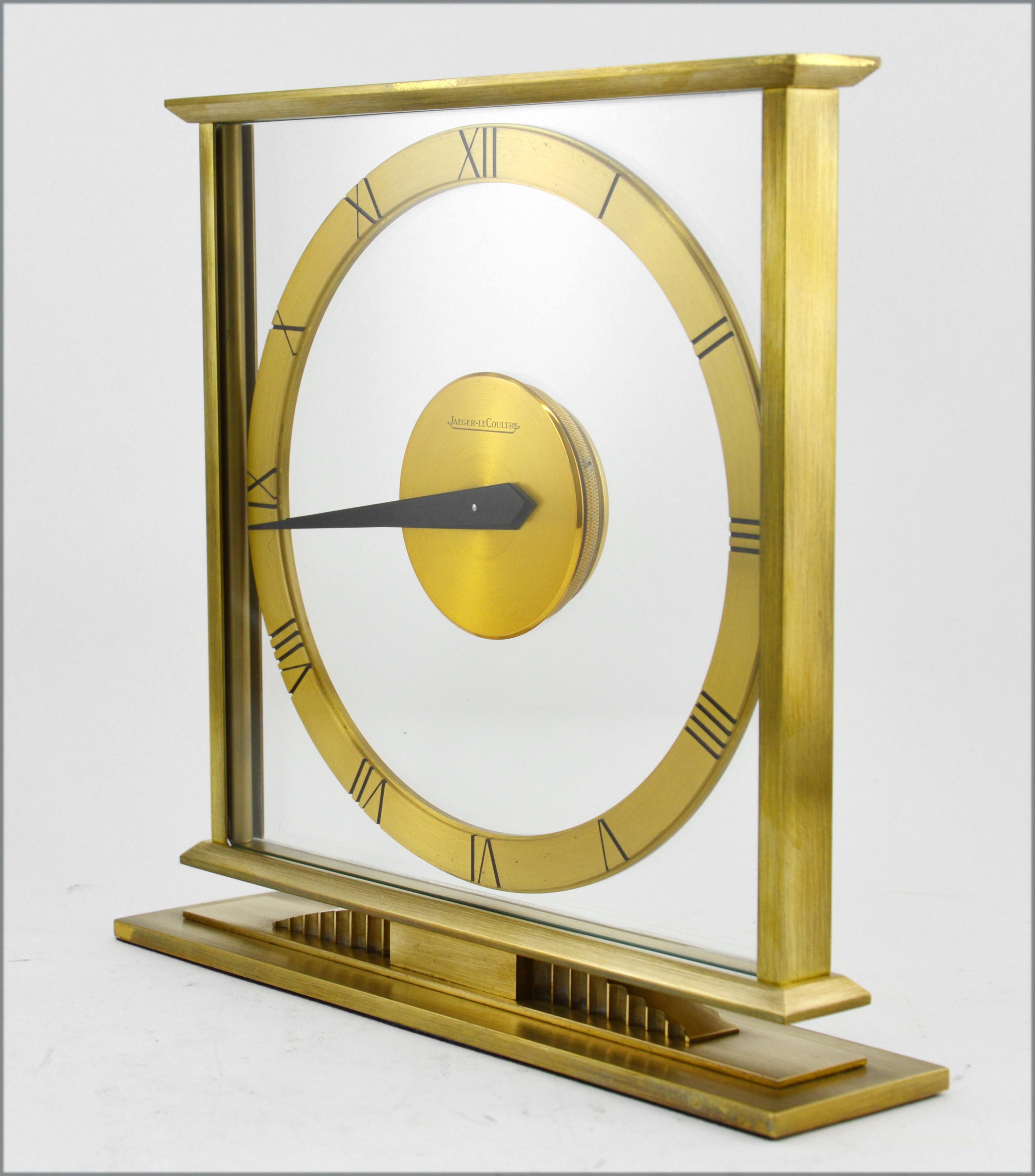 Mid-Century Modern Jaeger-LeCoultre Swiss Midcentury Table Clock, 1940s-1950s