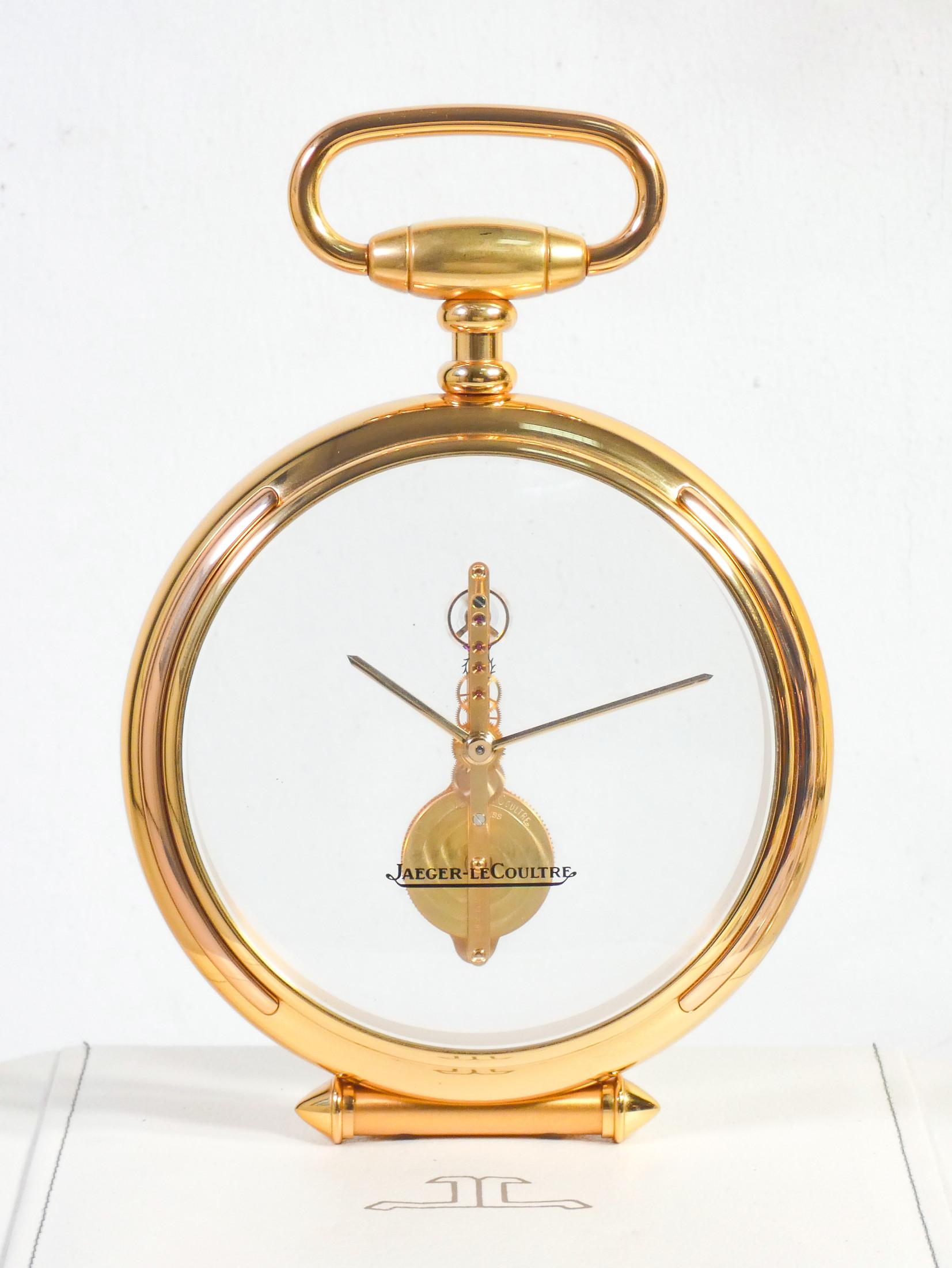 Jaeger LeCoultre Table Clock, "Baguette" Movement, Original Packaging