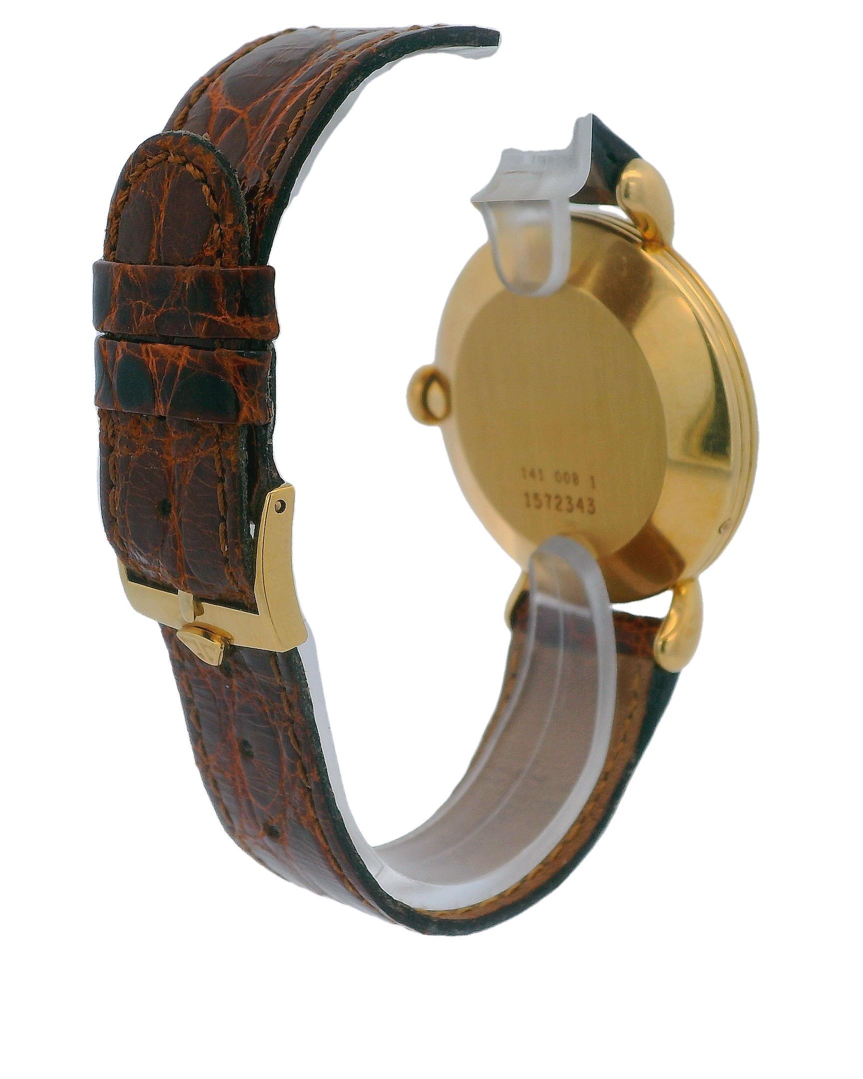 Jaeger LeCoultre Triple Date Moon Phase French Print 18K Yellow Gold Watch 1