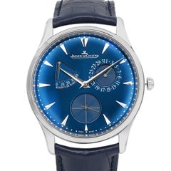Jaeger Lecoultre Ultra Thin Reserve De Marche Steel Blue Dial Watch Q1378480