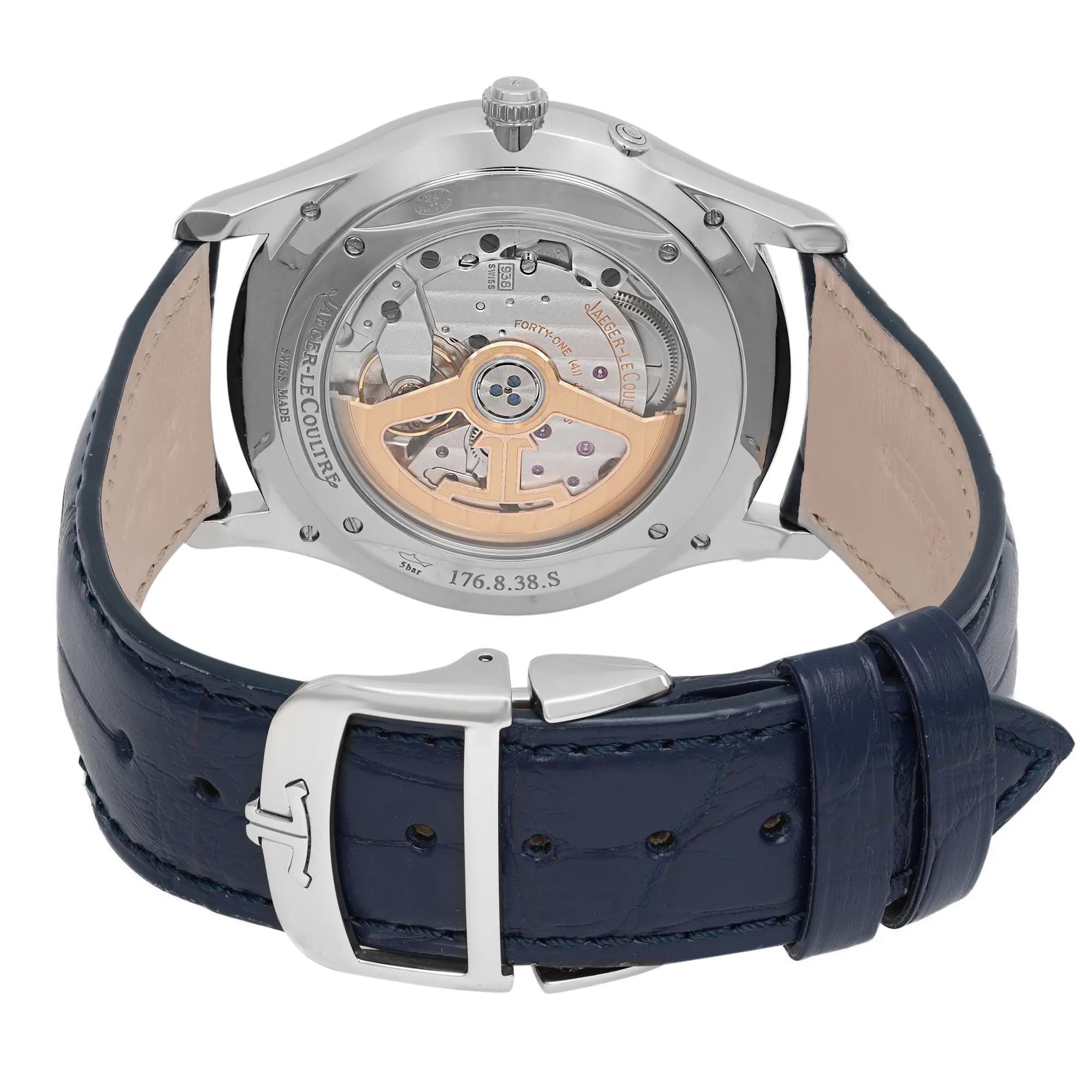 Jaeger Lecoultre Ultra Thin Reserve De Marche Steel Blue Dial Watch Q1378480 For Sale 1